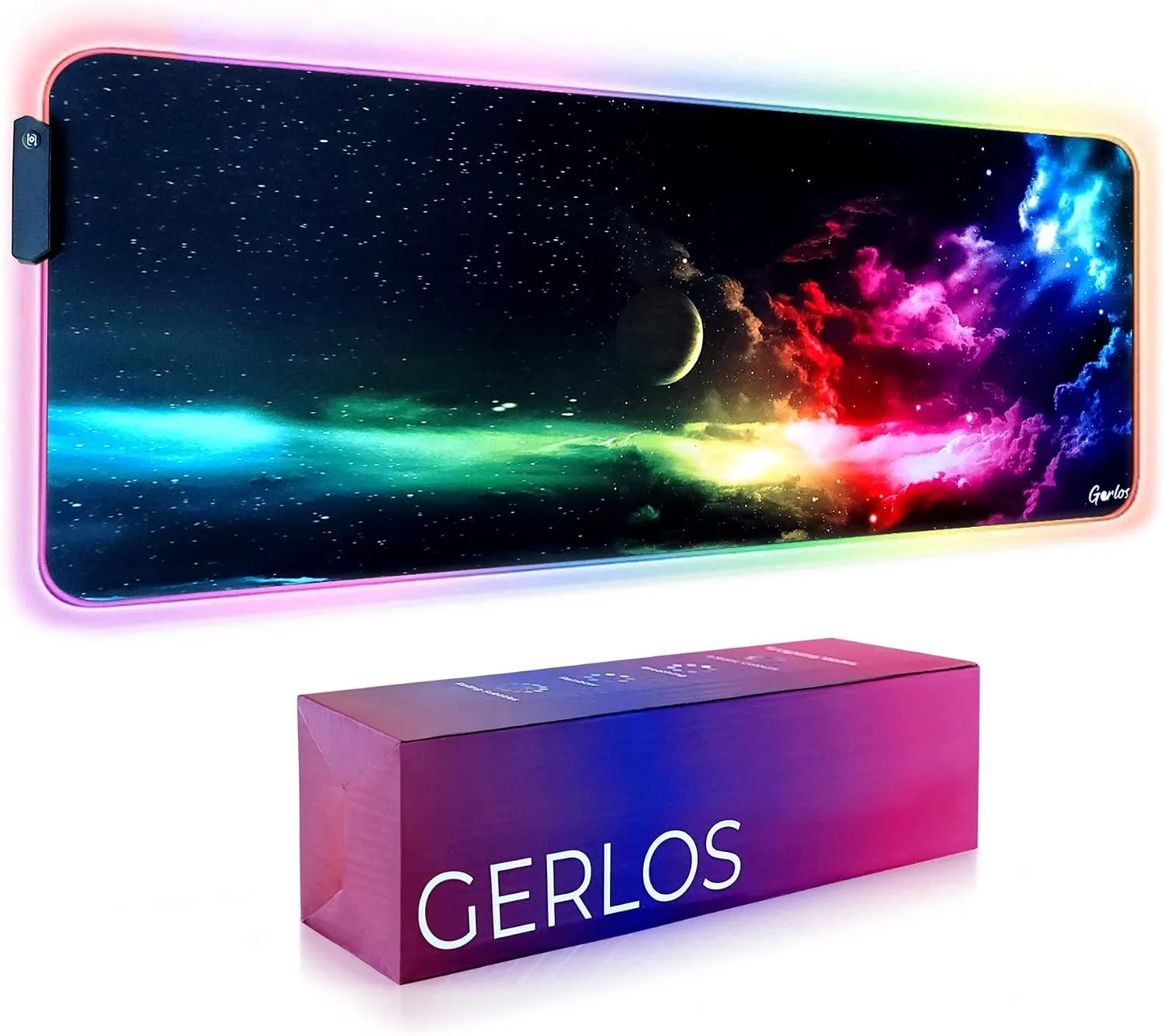 Gerlos RGB Gaming Mouse Pad, Large LED Mouse Pad for Gamer, 31.5" x 11.8"