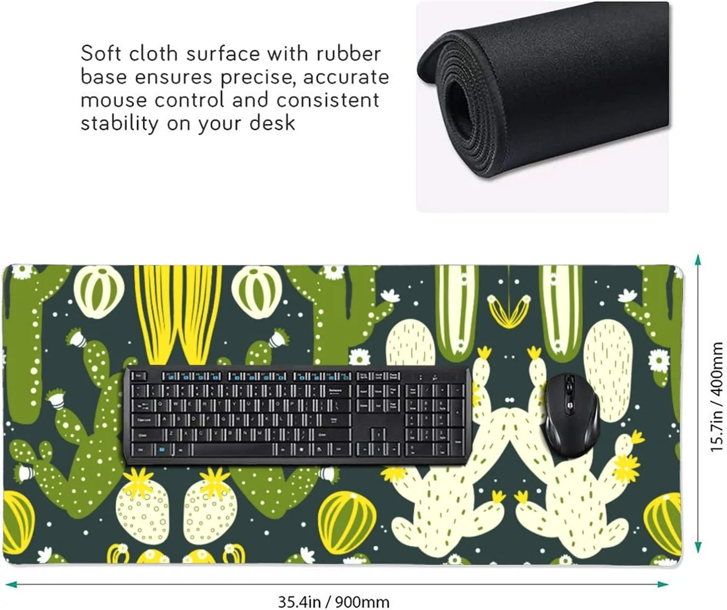 Custom Gaming Mouse Pad with Stitched Edge, Add Your Picture Text Logo, Non Slip Laptop Mouse Pad for Home Office Work (16 x 35.5in)