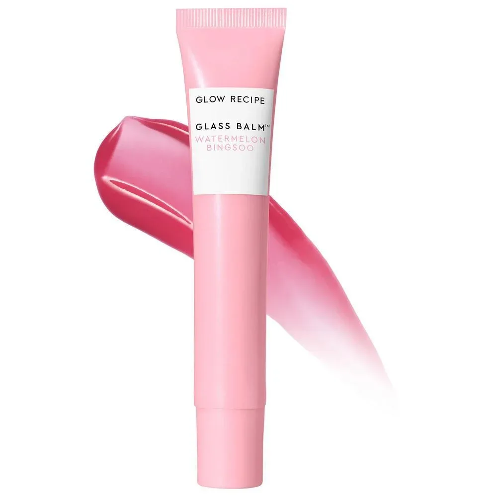 Glass Balm Tratamiento Labial para Brillo e Hidratación - Ice Bingsoo clear - Watermelon Bingsoo sheer soft pink