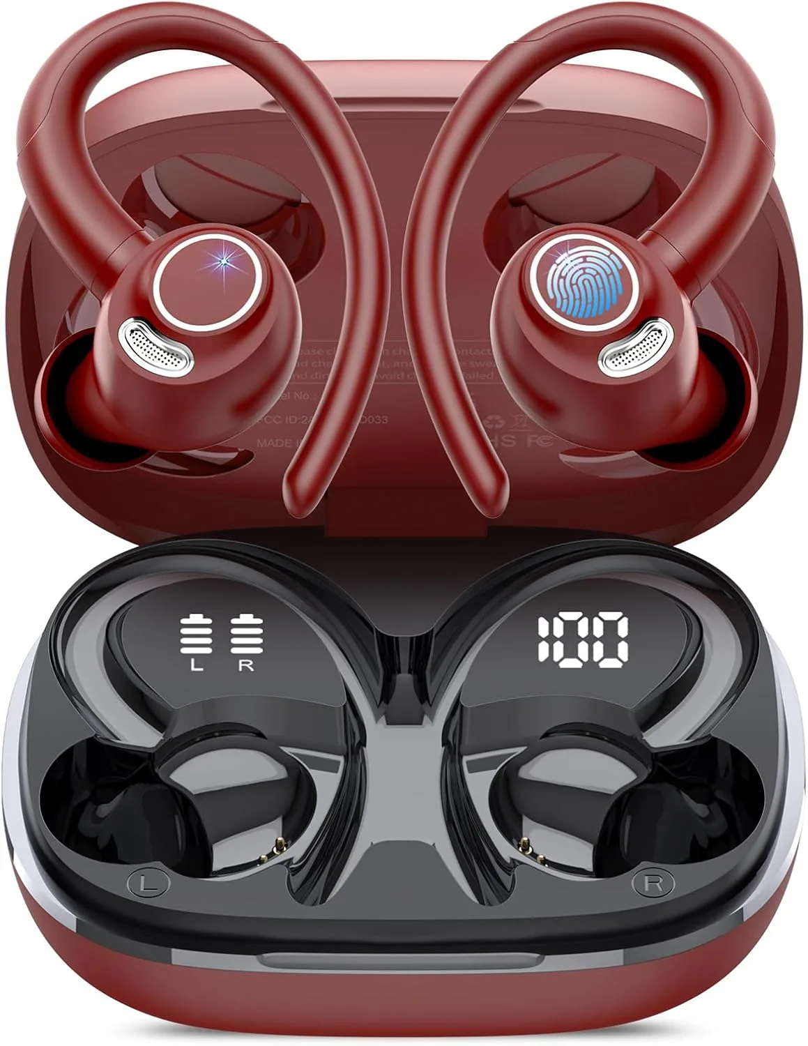 Wireless Earbuds, Bluetooth 5.4 Headphones Sport Over Ear Buds With ENC Mic