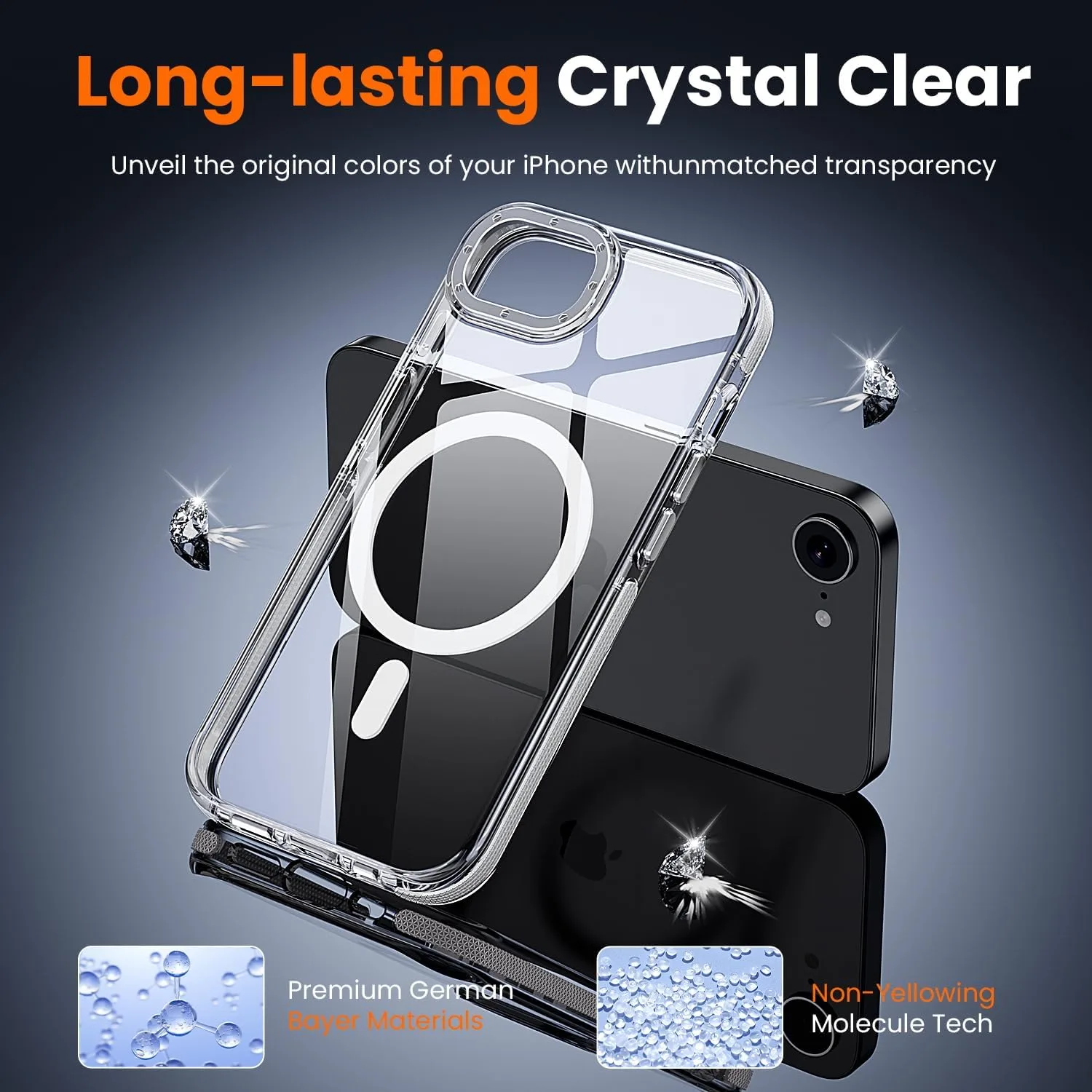 toushion 3 in 1 for iPhone 16E Case/iPhone 17E Case Clear Bumper