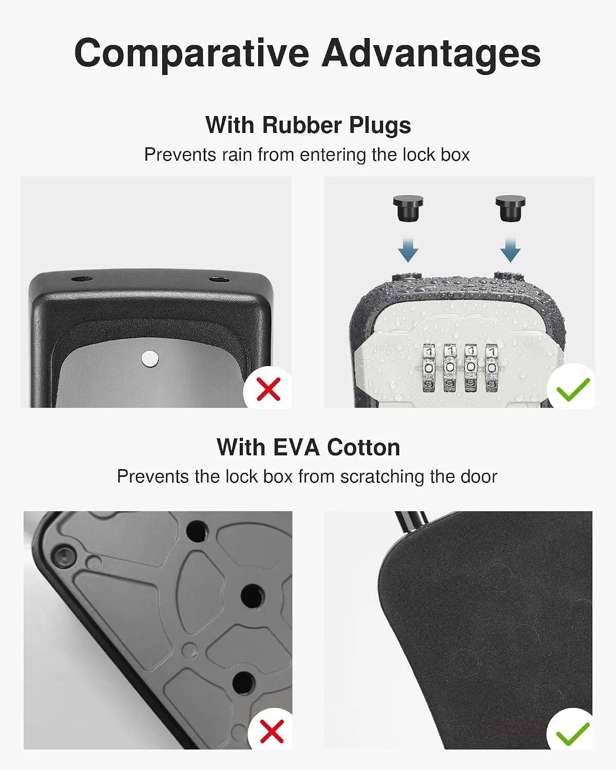 Puroma Key Lock Box for House Keys Combination Lockbox with Code, 1 Gray