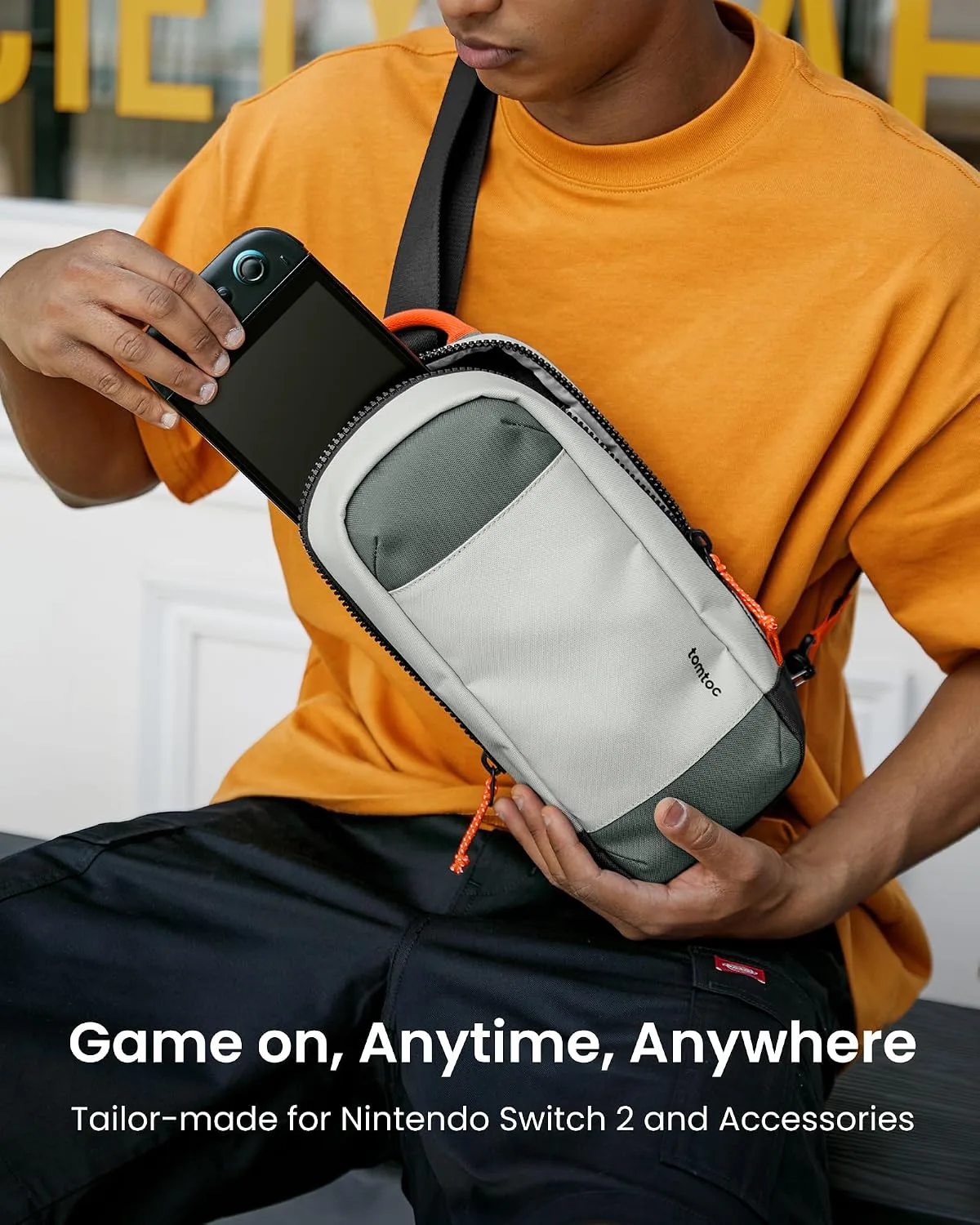 tomtoc Sling Carrying Bag for Nintendo Switch 2 with 8 Game Card Slots