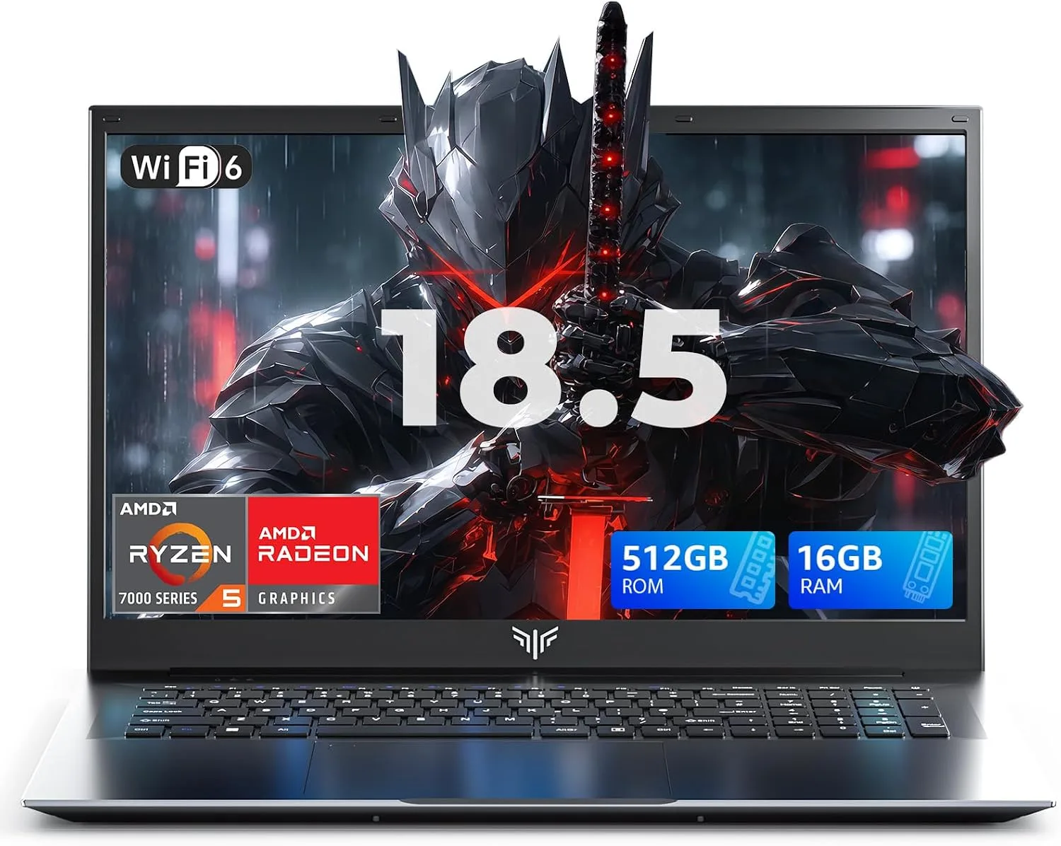 KAIGERR 18.5 inch Light Gaming Laptop, ΑΜD Ryzen 7430U, 16GB RAM 512GB SSD