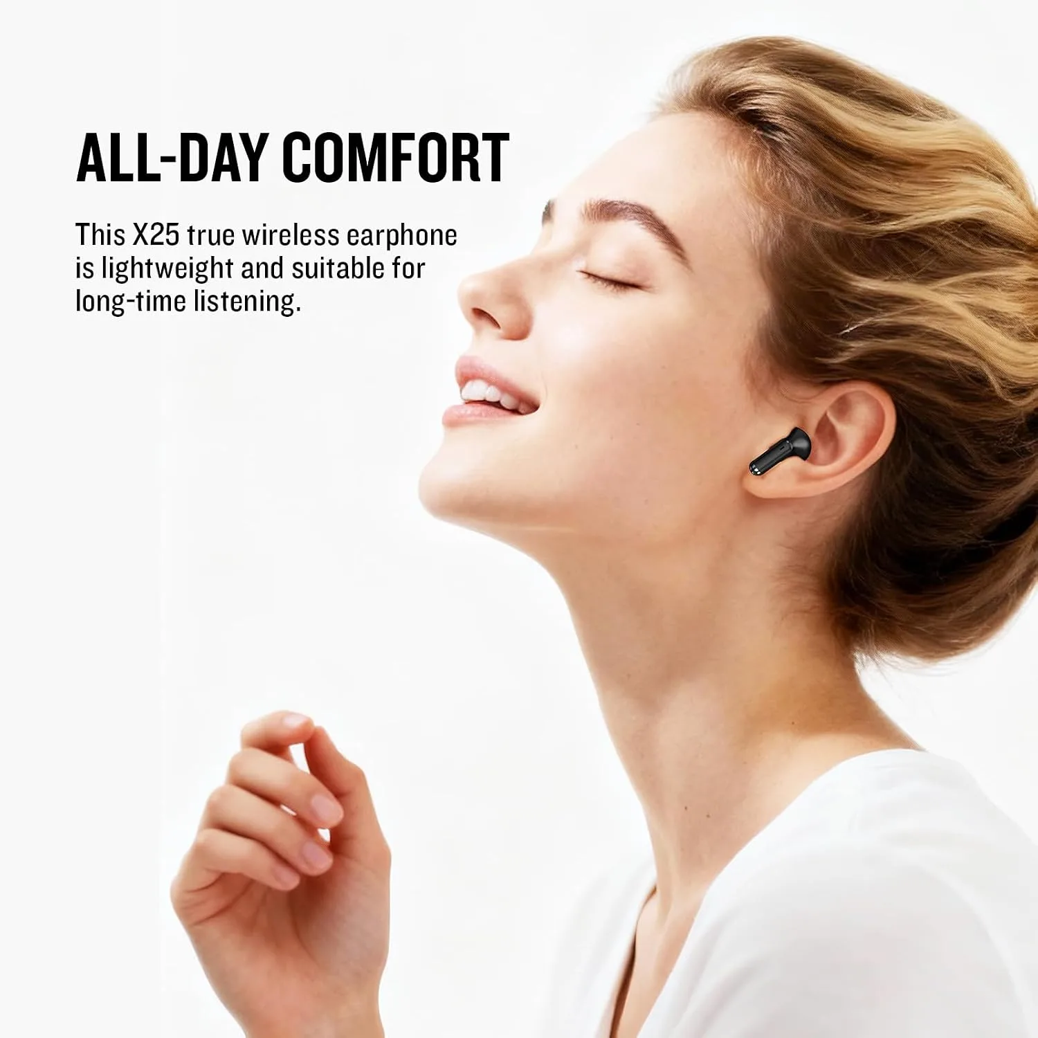 X25 Wireless Earbuds, Semi-in-Ear Bluetooth 5.3 Headphones