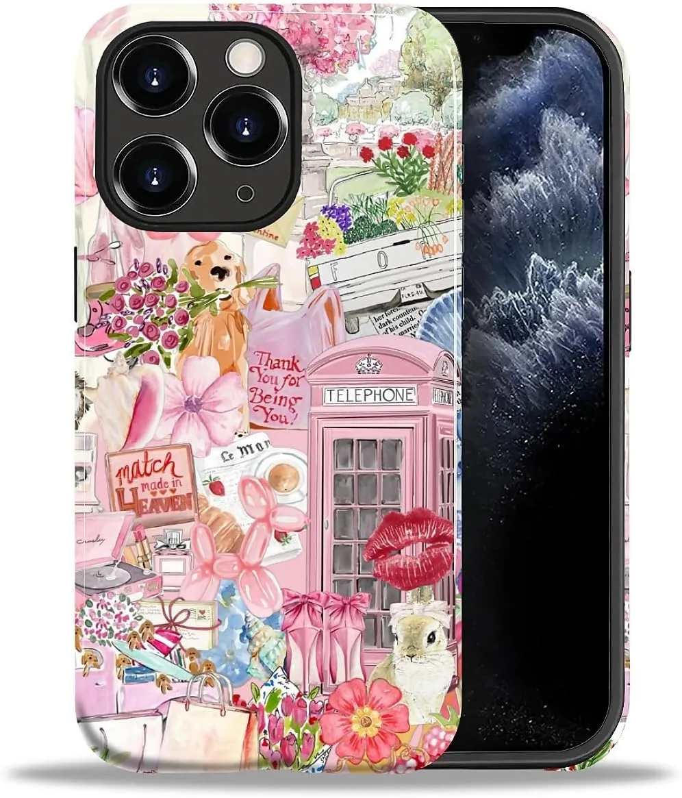 Funda para iPhone 11 Pro Daizag doble capa rosa con diseño animal