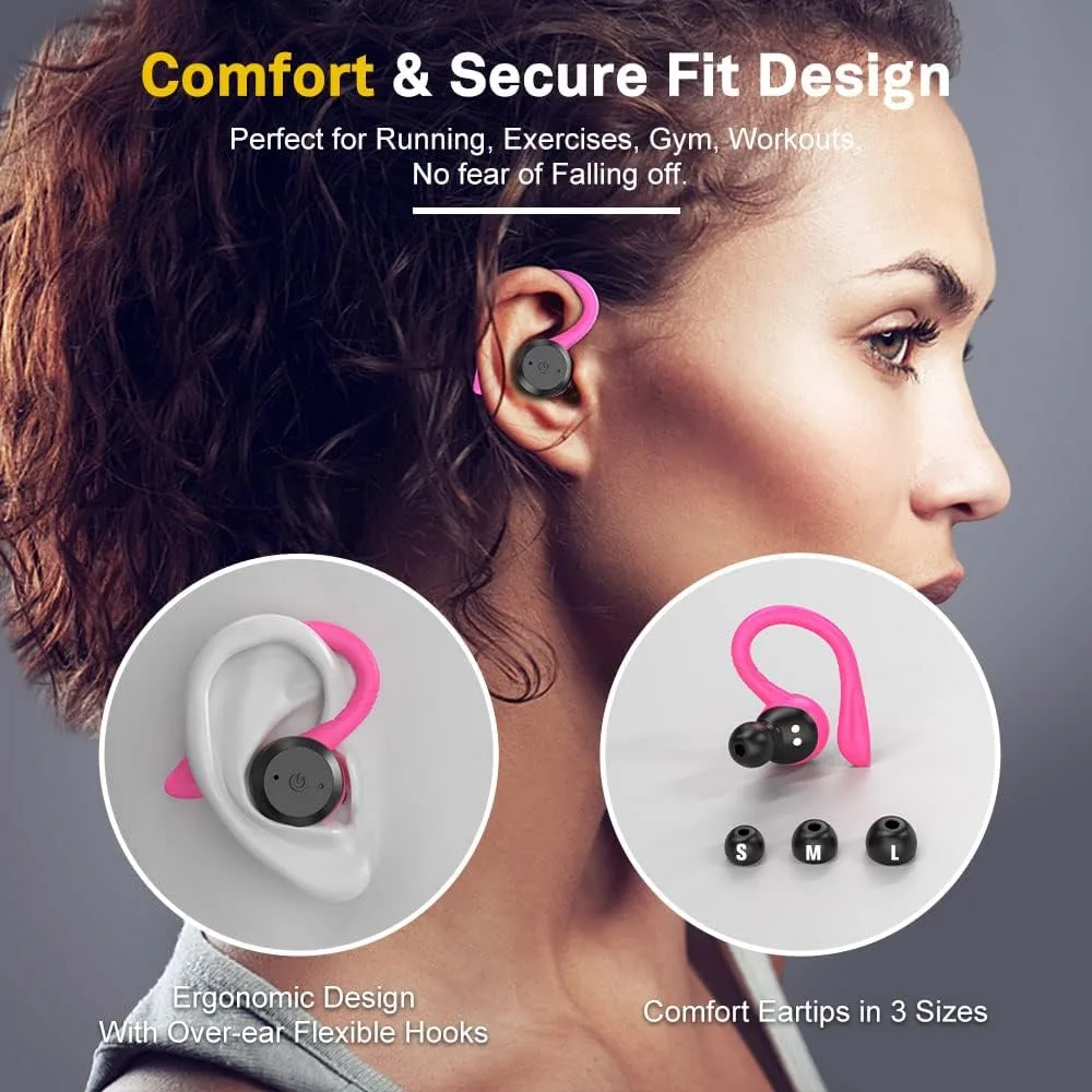 APEKX Wireless Earbuds, IPX7 Waterproof Bluetooth Headphone w/Mic Deep Bass