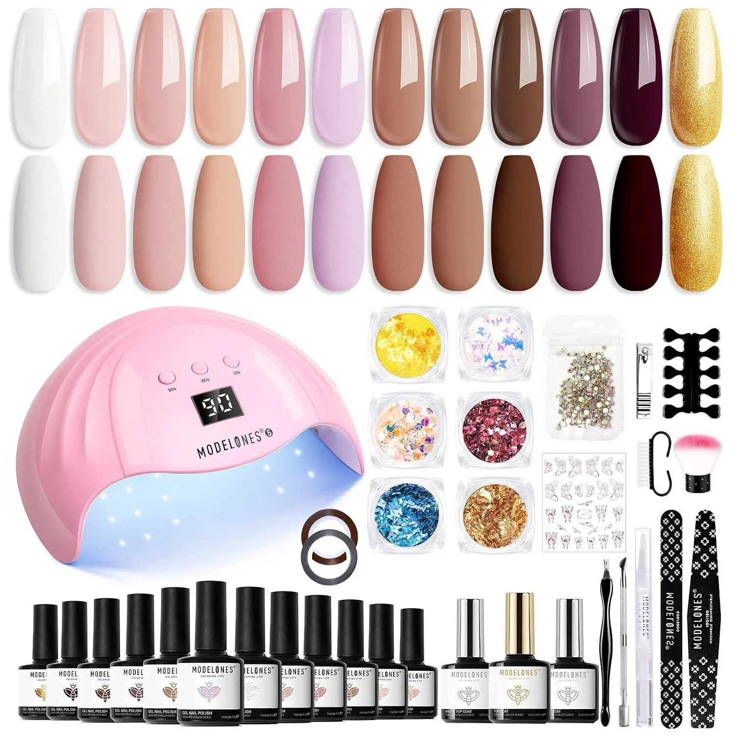modelones Nail Polish 6 Colors Neutral Nude Nail Polish Set
