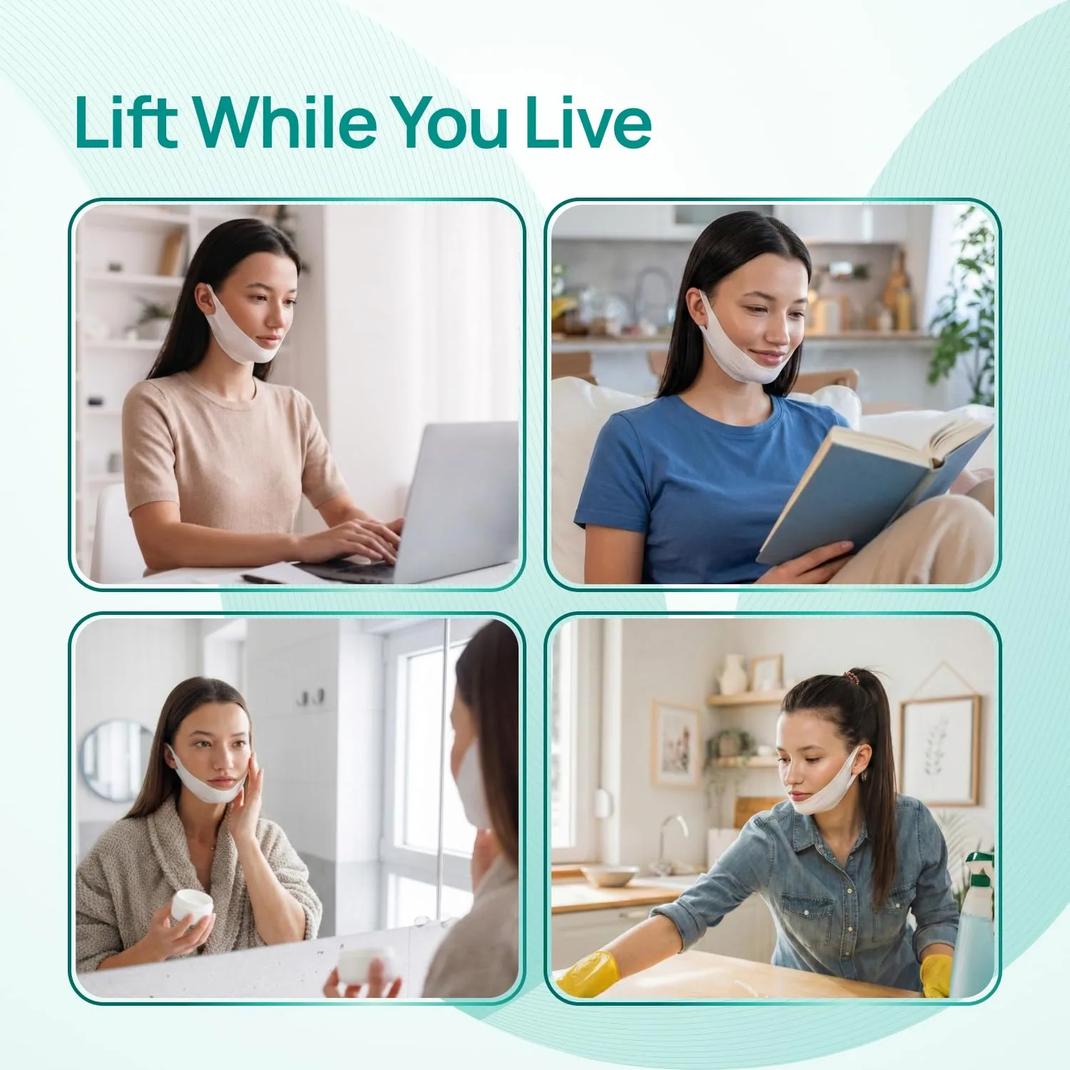 PLANTIFIQUE V-Line Chin Lifting Mask, 5 Pack - Double Chin Reducer