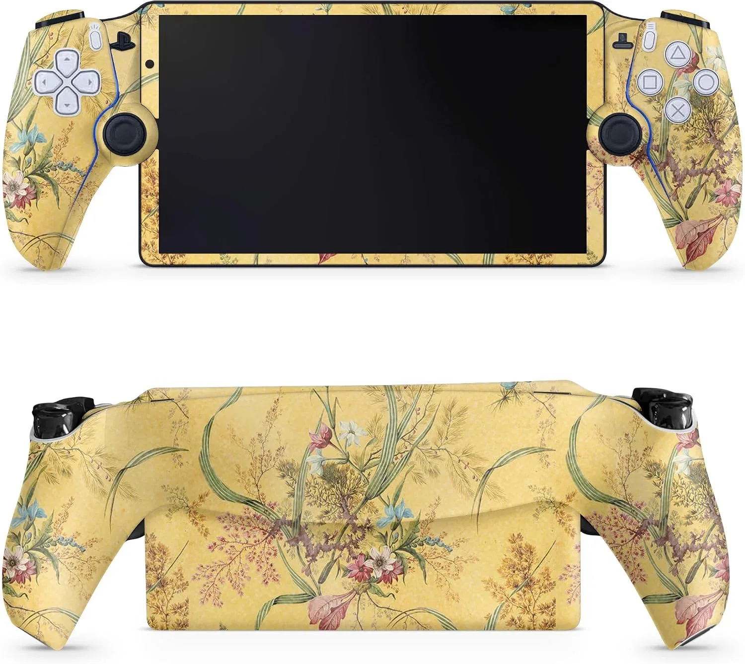Skin Glossy Glitter Gaming para PS5 Portal Remote Player Mármol Amarillo