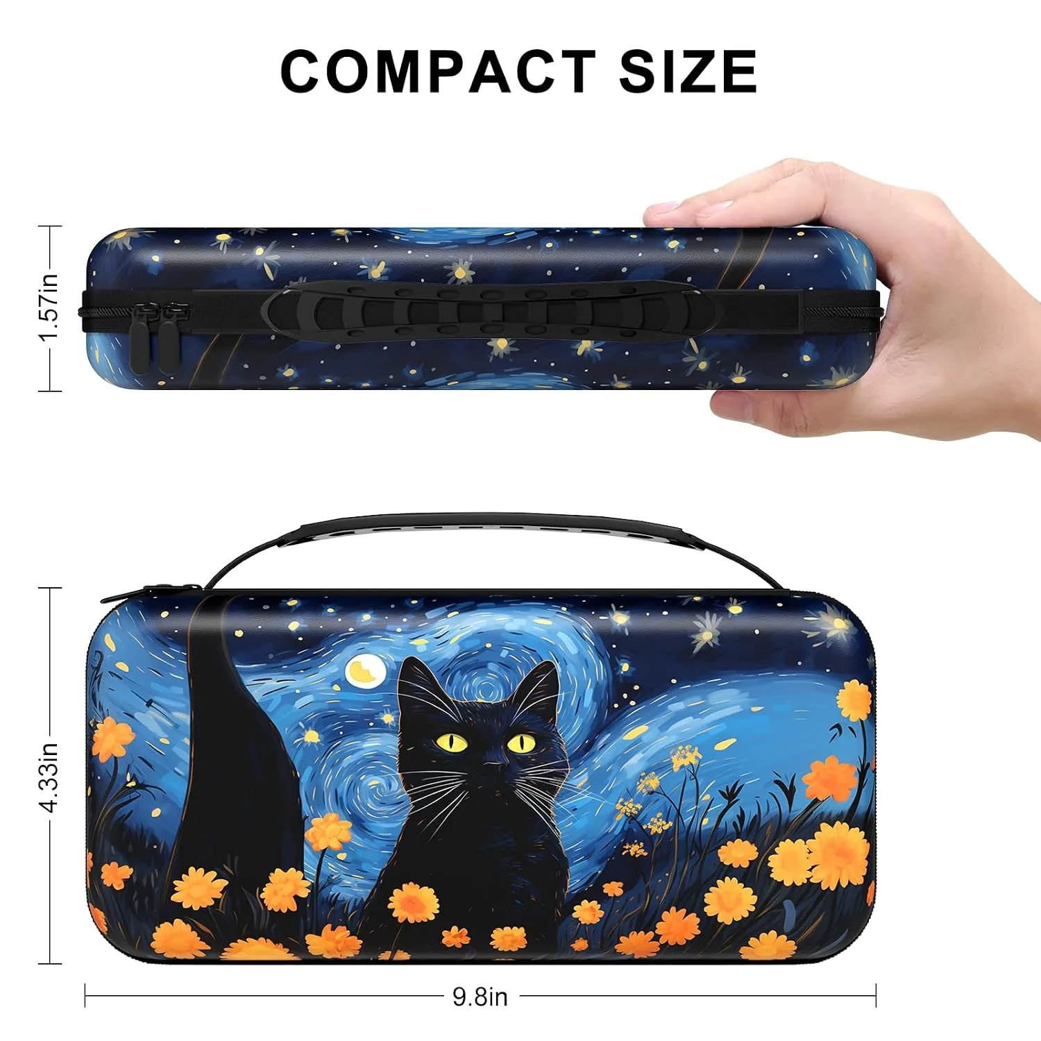 NPOOYI Carrying Case for Nintendo Switch OLED 2021/2017, Hard Shell Cover