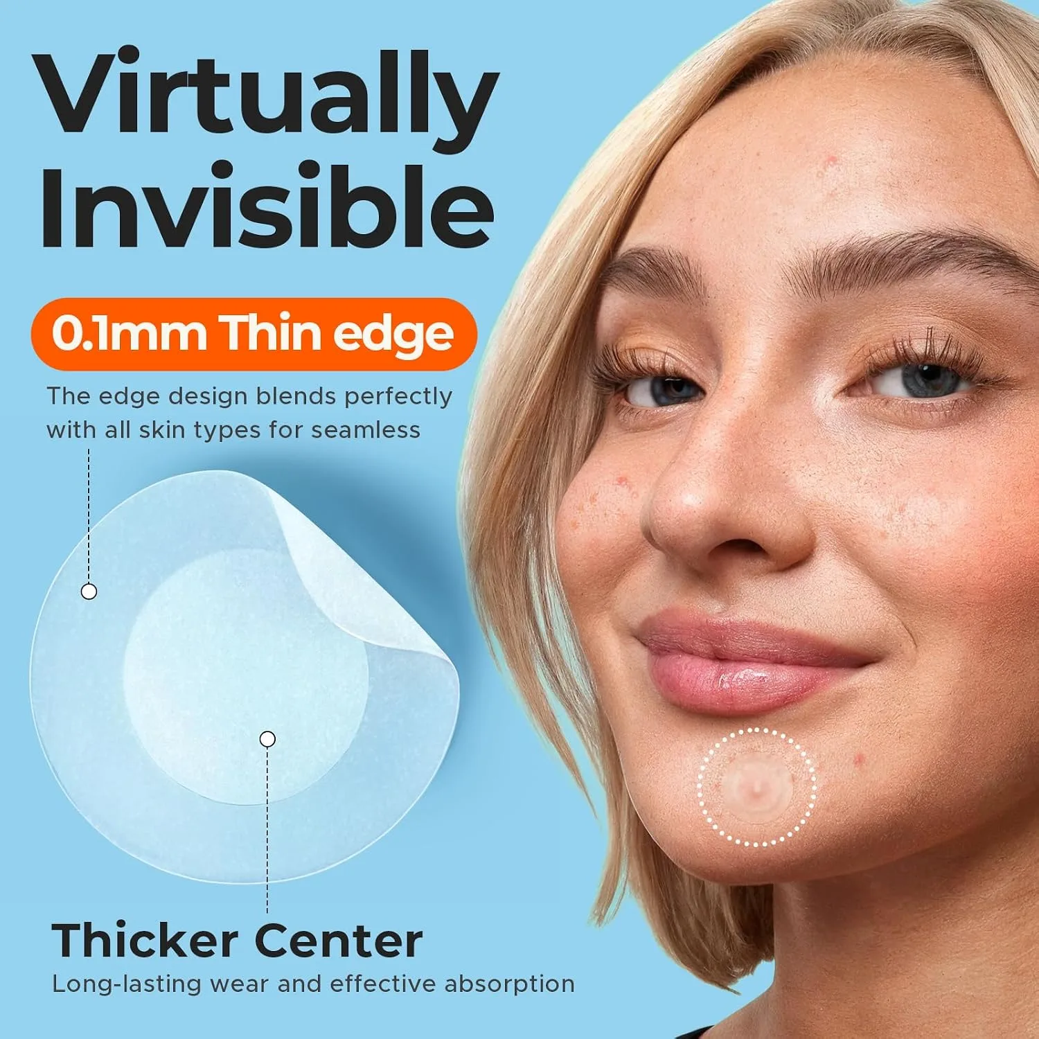 TKTK Ultra-Thin Invisible Pimple Patches for Teens & Makeup 264 Pcs