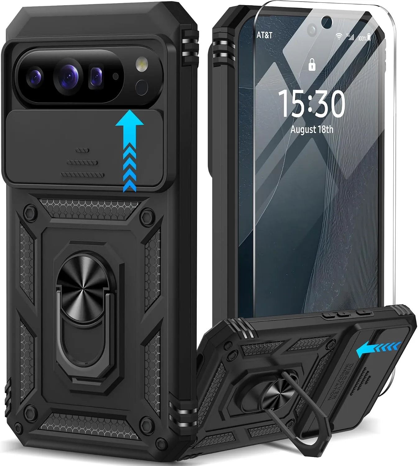 Taisairu for Google Pixel 11 Pro XL Case with Screen Protector,Black