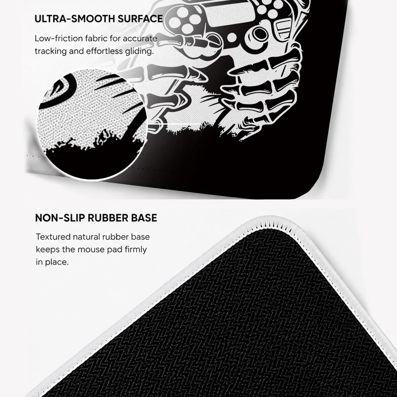 HONLUNG Gaming Mouse Pad,Gothic Skull Gamer Mouse Pad,Mousepad for Boys Game Room Bedroom Dorm Desk Accessories Computers Laptop, 9.4 x 7.9 Inch