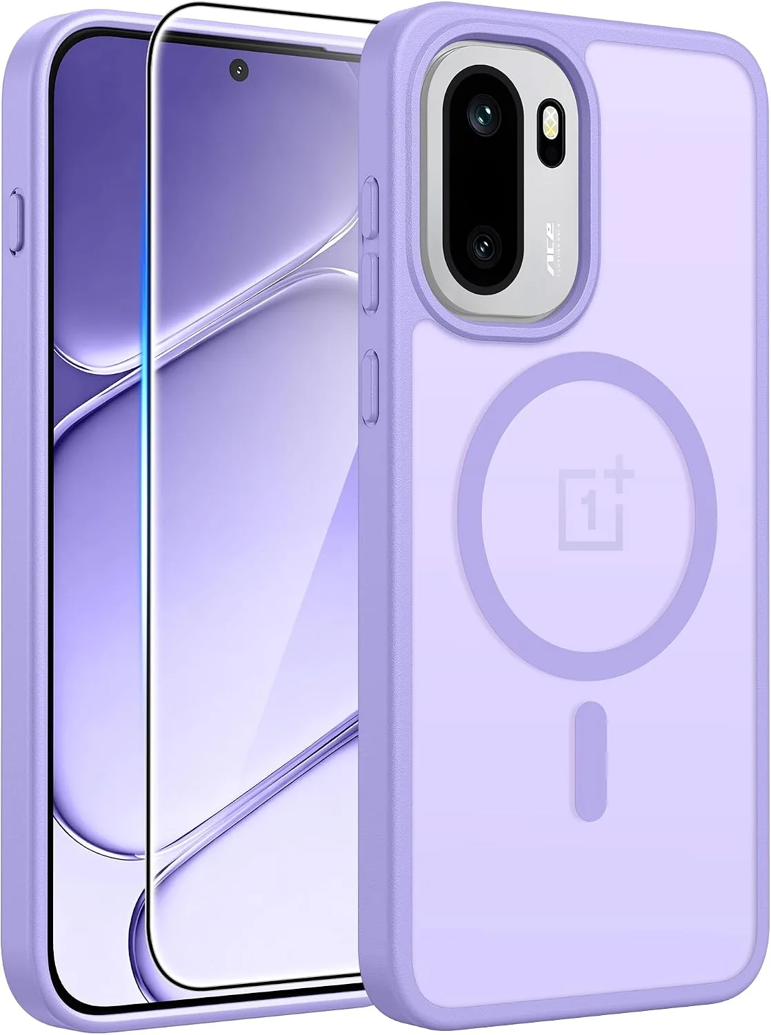 FNTCASE for OnePlus 15R Case, Fit for Magsafe, Screen Protector,Light Purple