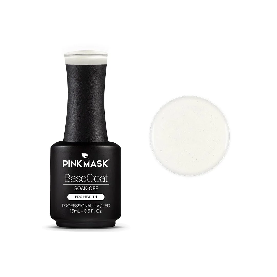 PINK MASK Professional Gel Color Base Coat Nail Polish - 15ml / 0.5 oz - Multiple Shades & Strengthening Formula - Long Lasting Soak Off UV/LED Gel Polish (Tip Base Coat)