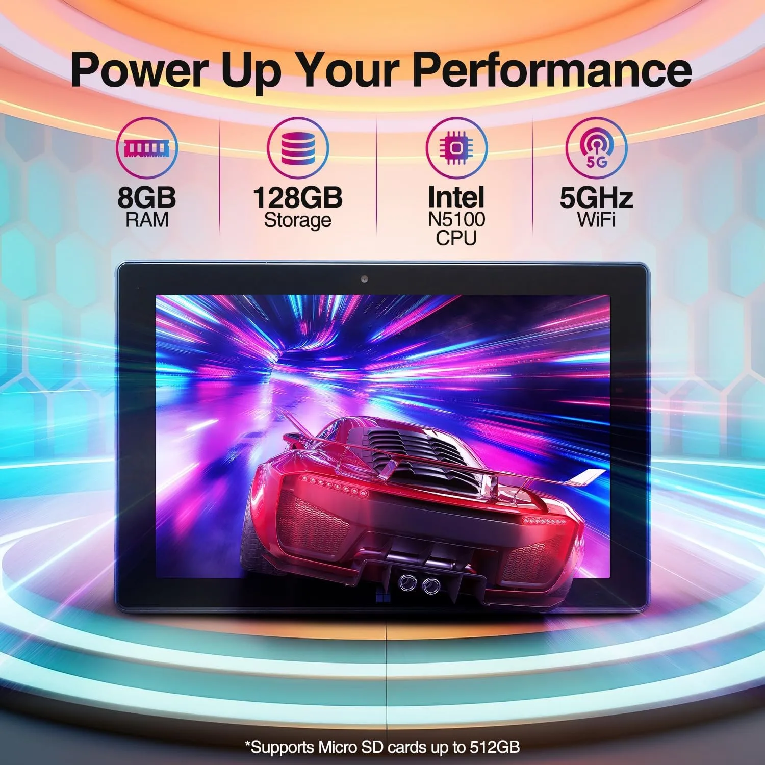 Fusion5 10.1" Windows 11 Tablet PC - FWIN232 Plus Ultra Slim Windows Tablet Computer - Intel N5100 Quad-Core, 8GB RAM, Full HD 10 Inch Display, 5G WiFi, USB 3.0, Micro HDMI, Dual Cameras, Bluetooth