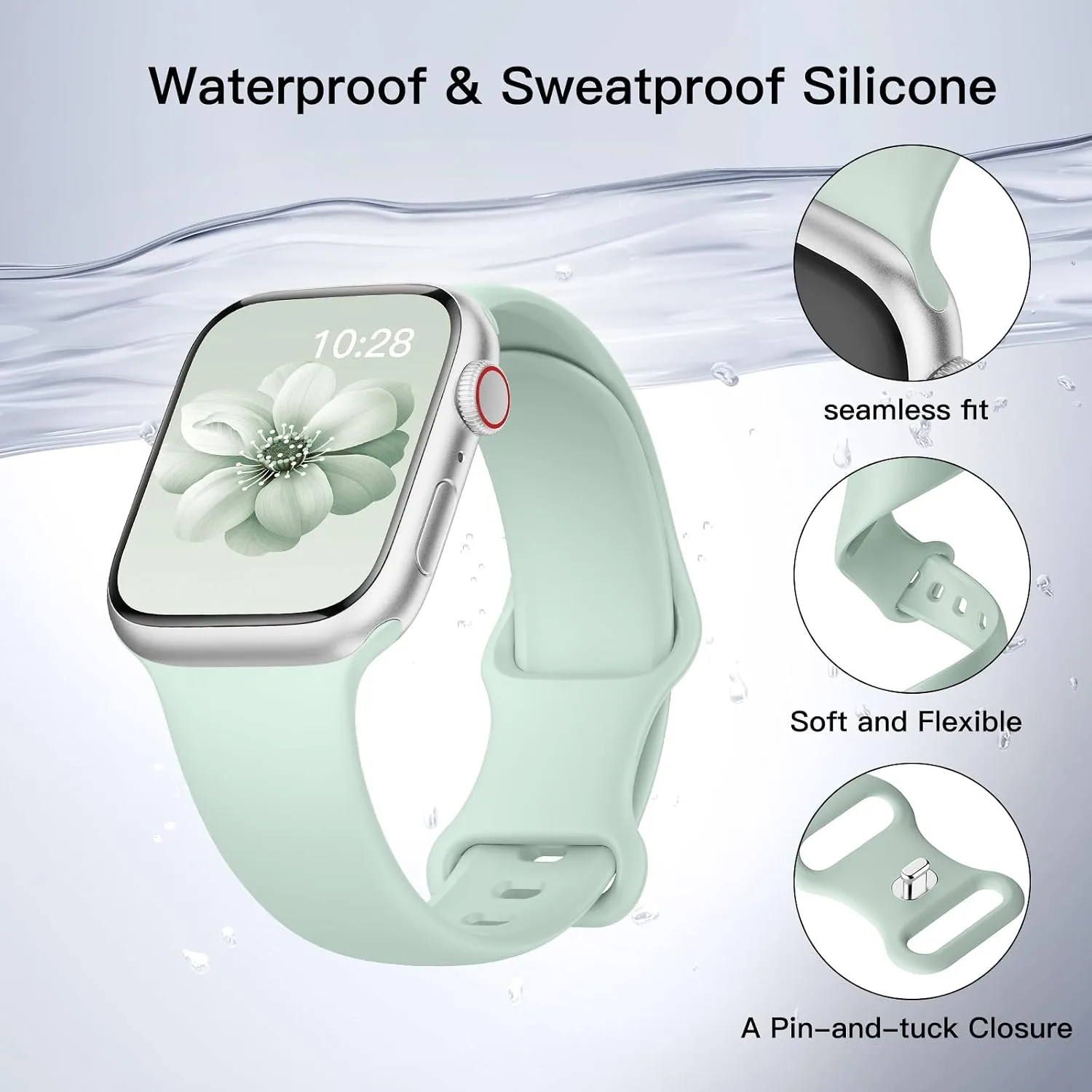 Sport Silicone Band Compatible with Apple Watch Bands for Women Men