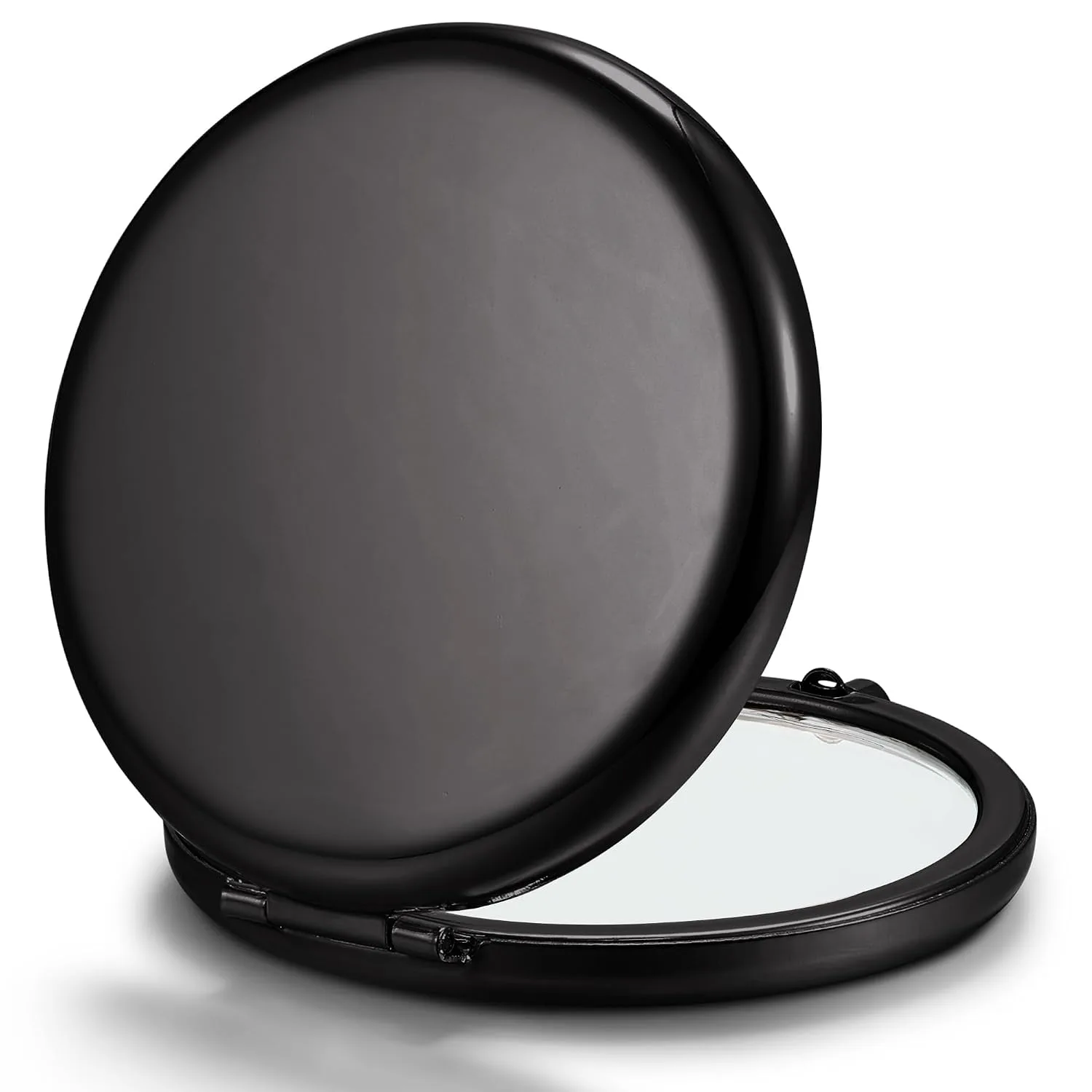 Compact Mirror, 1x/2x Magnification Pocket Mirror, Black