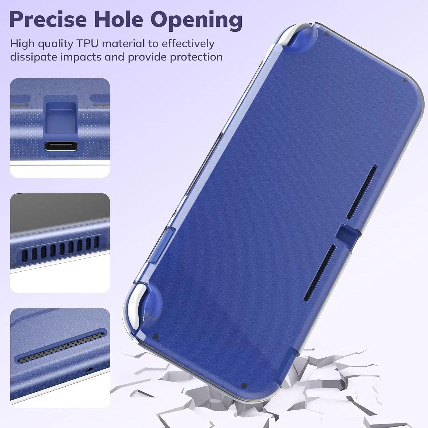 Younik Switch Lite Case, Portable Switch Lite Carrying Case, 14 in 1 Accessories Kit with Carrying Case, Protective Cover, Game Card Case, Screen Protectors, Thumb Grips, Pendant and straps (Purple)
