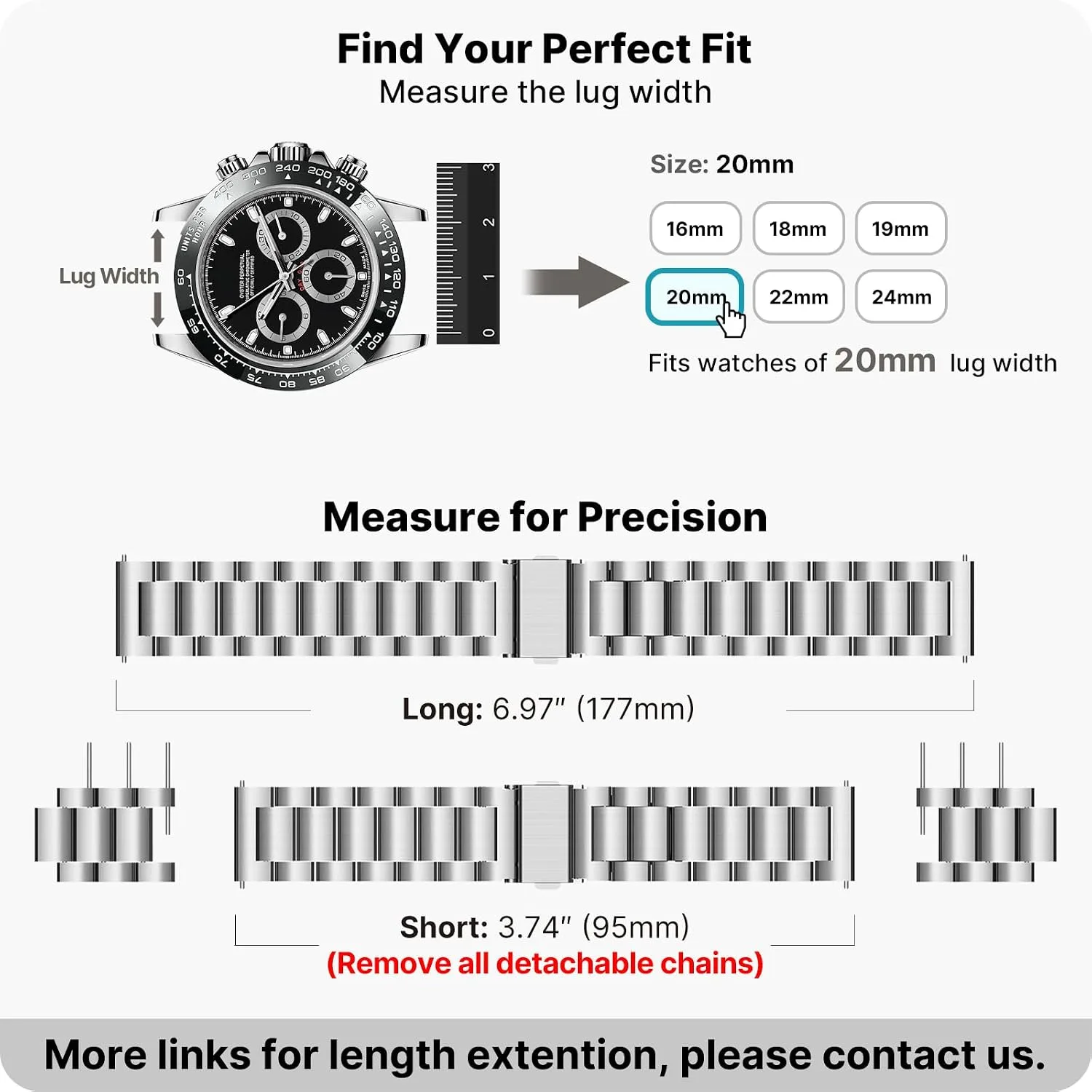 Fullmosa 16/18/19/20/21/22/23/24mm Quick Release Watch Band for Garmin