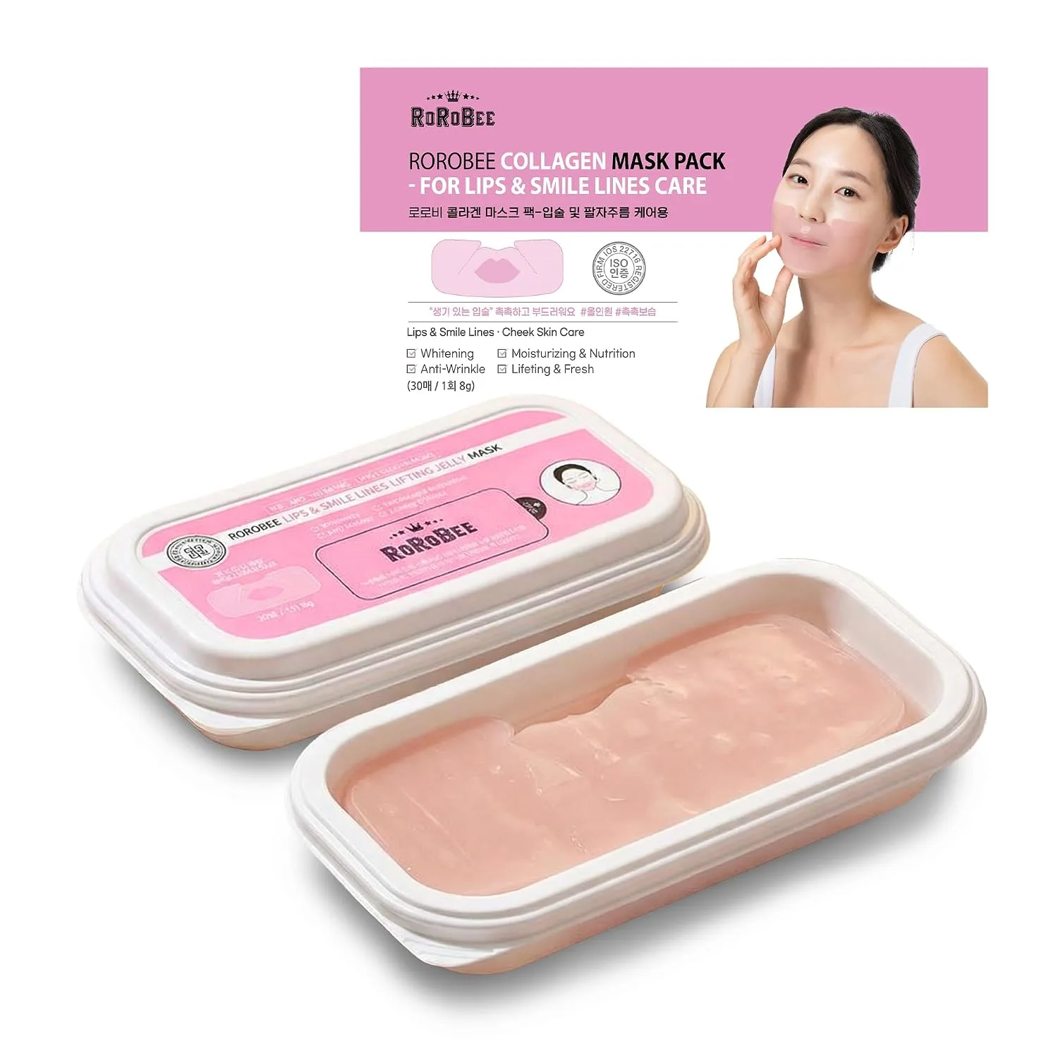 Hydrogel Smile Line Patches - Lip Wrinkle Pads for Daily Korean Skin Care Routine - Anti-Aging Face Firming Mask with 6 Botanical Oils & Niacinamide - Nasolabial Fold Care (30 Sheets)