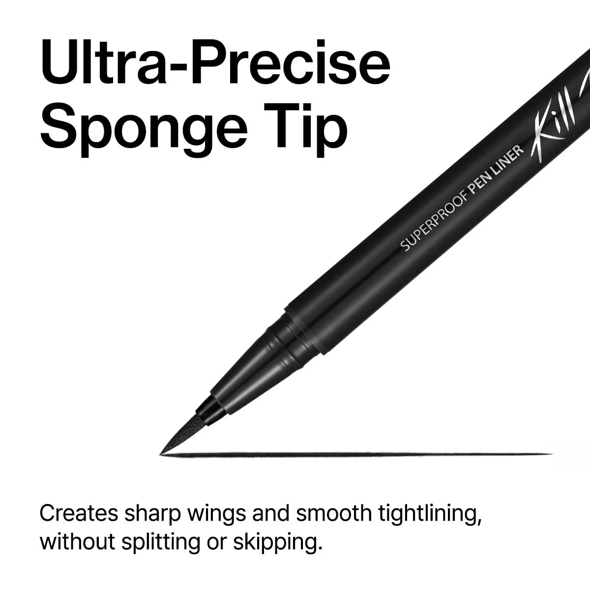 CLIO Superproof Pen Liquid Eyeliner, Waterproof Smudge Proof Long Wear, Ultra Precision Sponge Tip, One Stroke High Pigment Color, Fast Dry Formula, Sharp Wing, Safe for Sensitive Eyes (002 Brown)