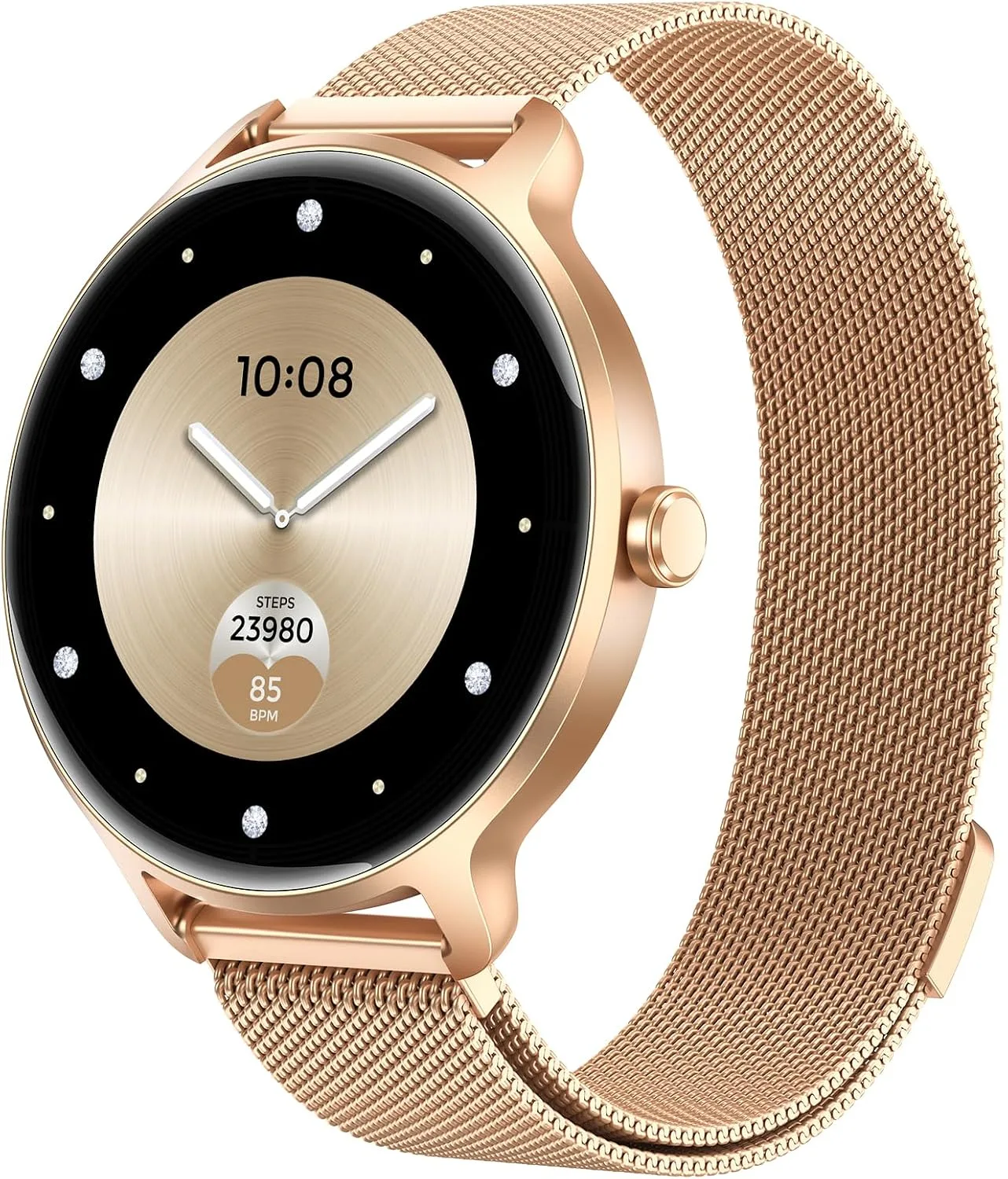 Smart Watch for Women, 1.27" AMOLED Screen Smartwatch with Answer/Make Call for iPhone/Android/Samsung, Fitness Tracker with 120+ Sport Modes, Heart Rate/Sleep/Health Monitor, IP68 Waterproof, Gold
