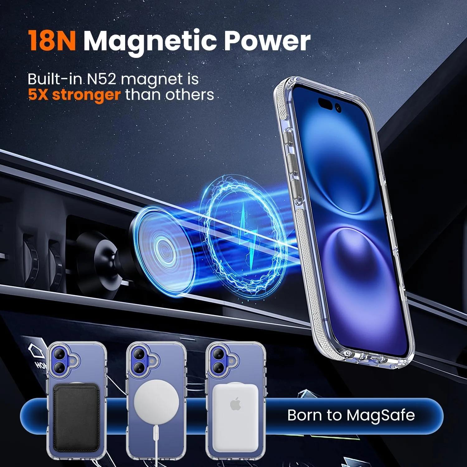 toushion 3 in 1 for iPhone 16 Case Clear Bumper