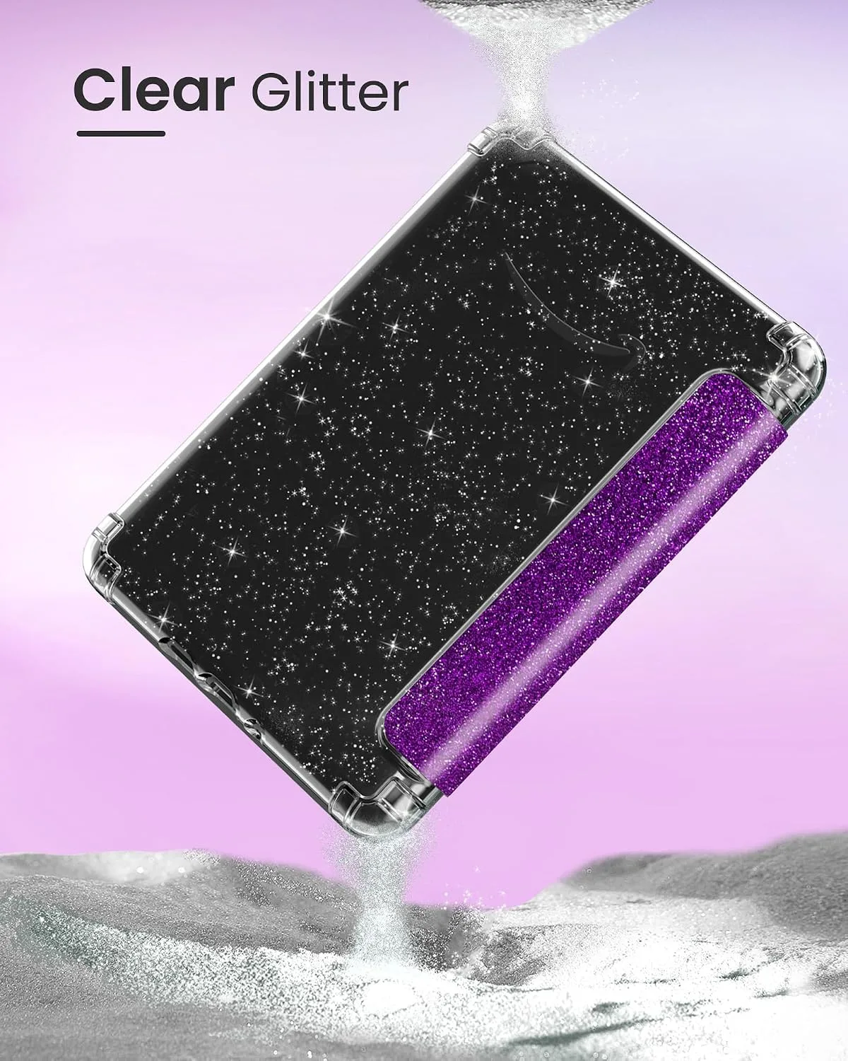MoKo Case for 7" Kindle Paperwhite 12th Gen& Colorsoft 2024, Glitter Purple