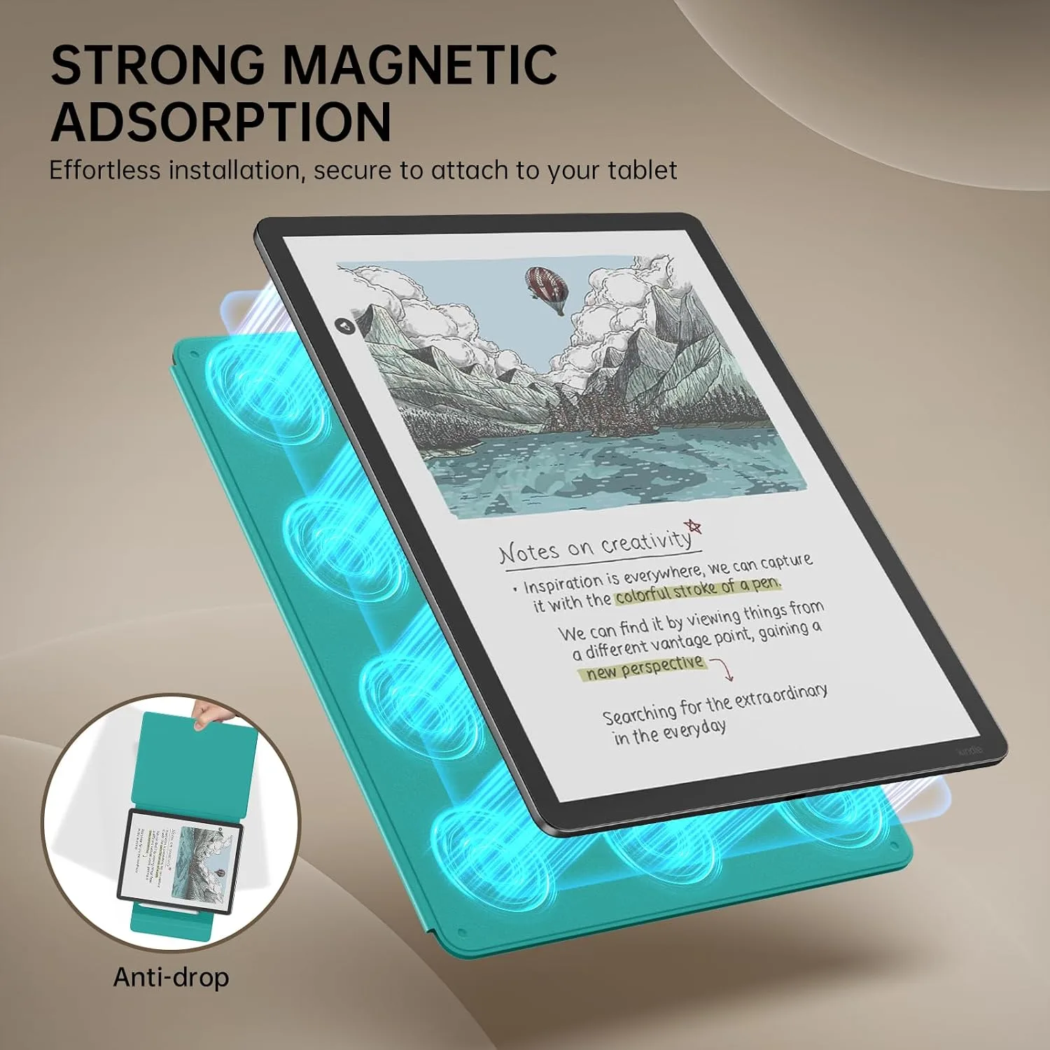 MoKo Magnetic Case for 11" Kindle Scribe 3rd & Colorsoft 1st, Jade Green