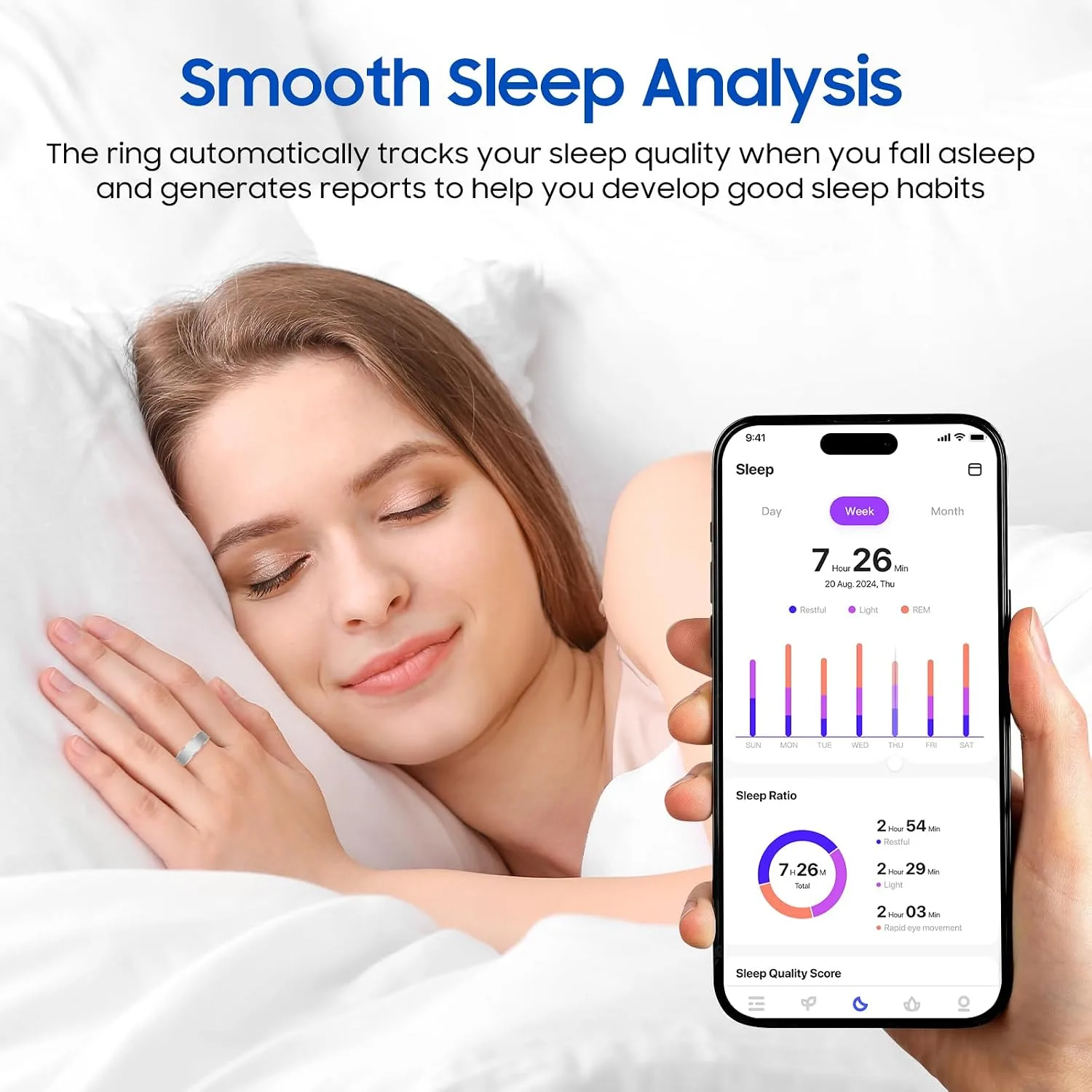 2026 Smart Ring New Health Tracker, IP68 Waterproof, iOS/Android Compatible, Sleep, Exercise & Health Monitoring, No Subscription, 5-Day Battery Life for Women & Men (Rose Gold, 7)