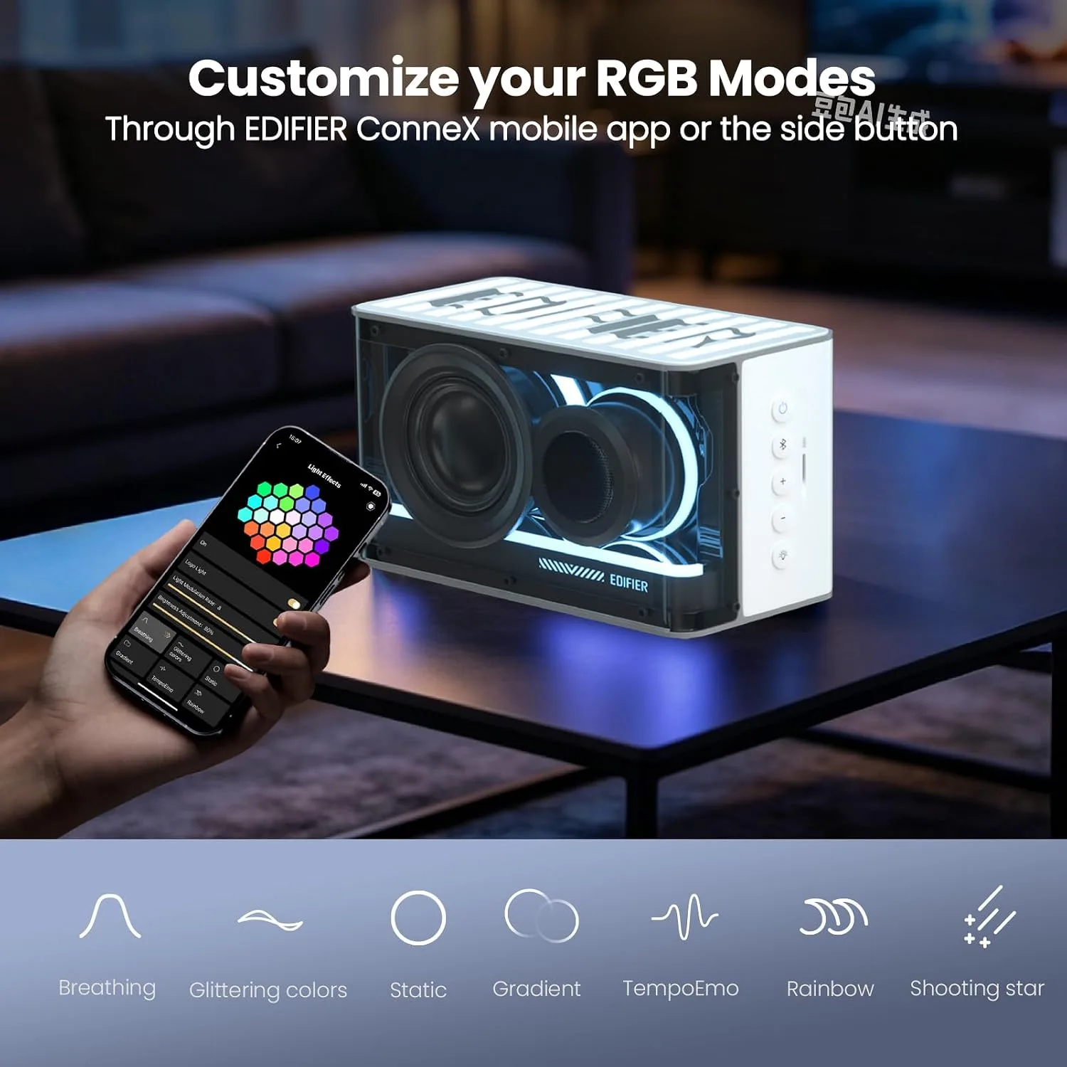 Edifier Desktop Bluetooth Speaker, 25W RGB Wireless Gaming Speaker
