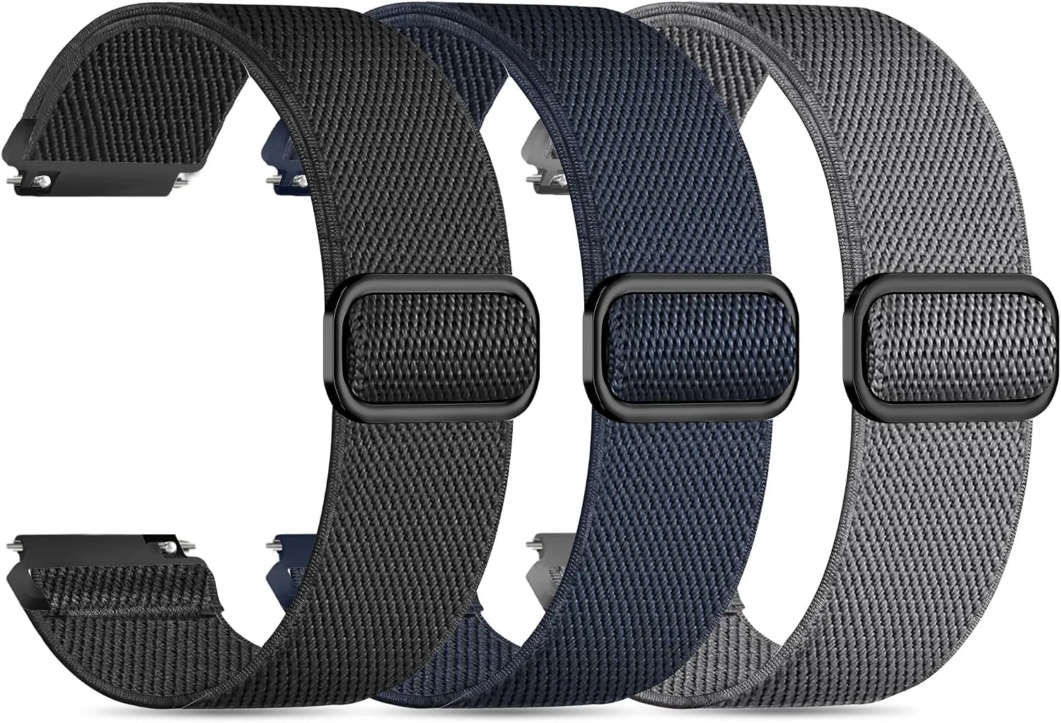 Correas para reloj inteligente Tovimall ID208 Plus 3 unidades nylon elástico 22mm ajustables