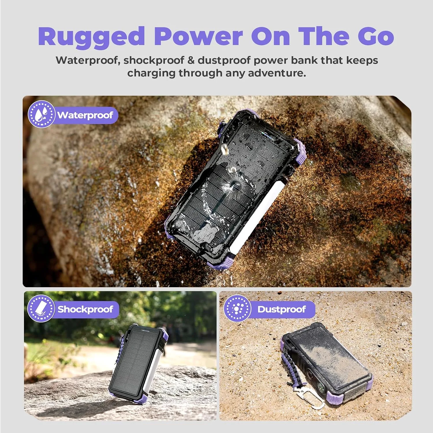 BLAVOR Solar Power Bank 20000mAh, Wireless Charger for Phones & Apple Watch