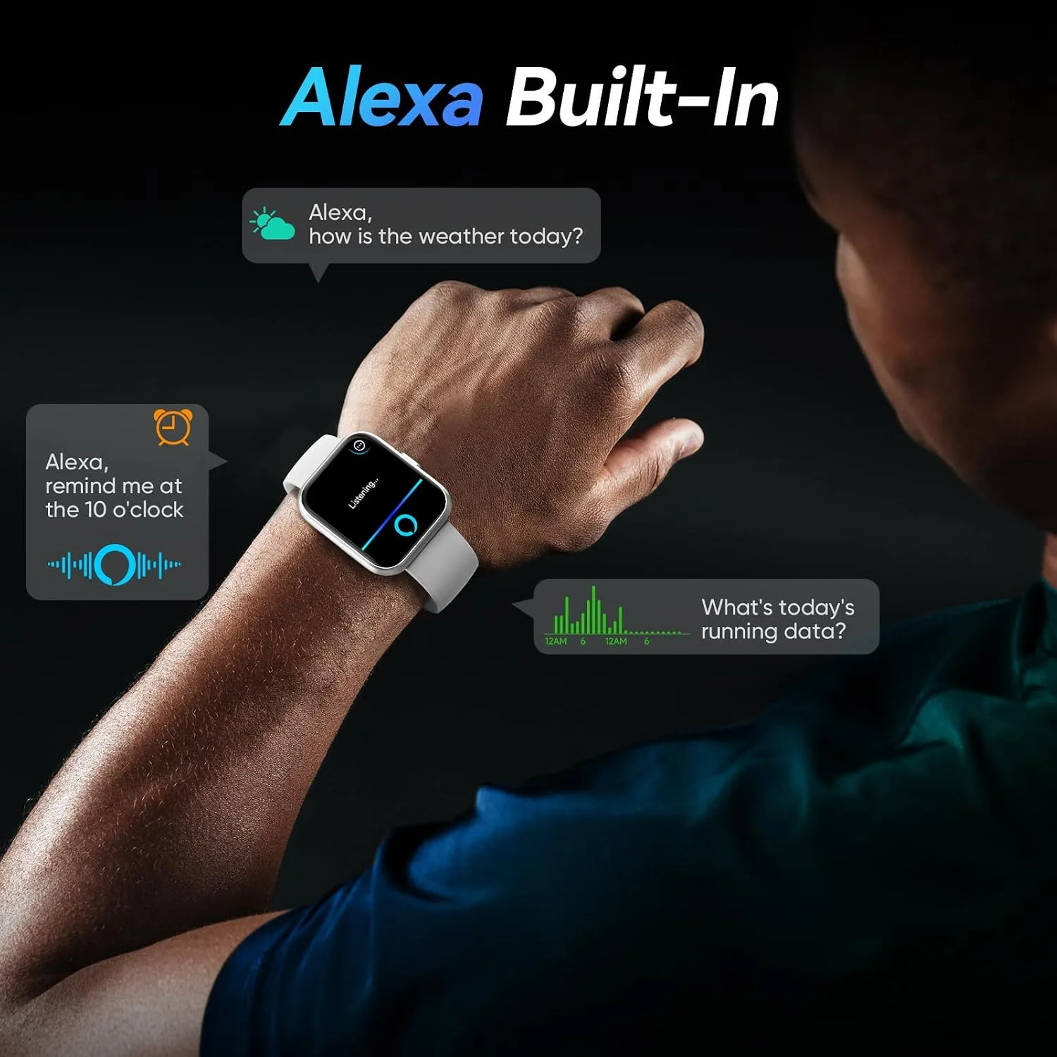Fitpolo Smart Watches for Men/Women, 1.8'' Alexa Built-in Fitness Tracker Watch with Bluetooth Calls, IP68 Waterproof, Heart Rate/Sleep/SpO2/Stress Monitor, 110 Sport Modes for Android & iPhone