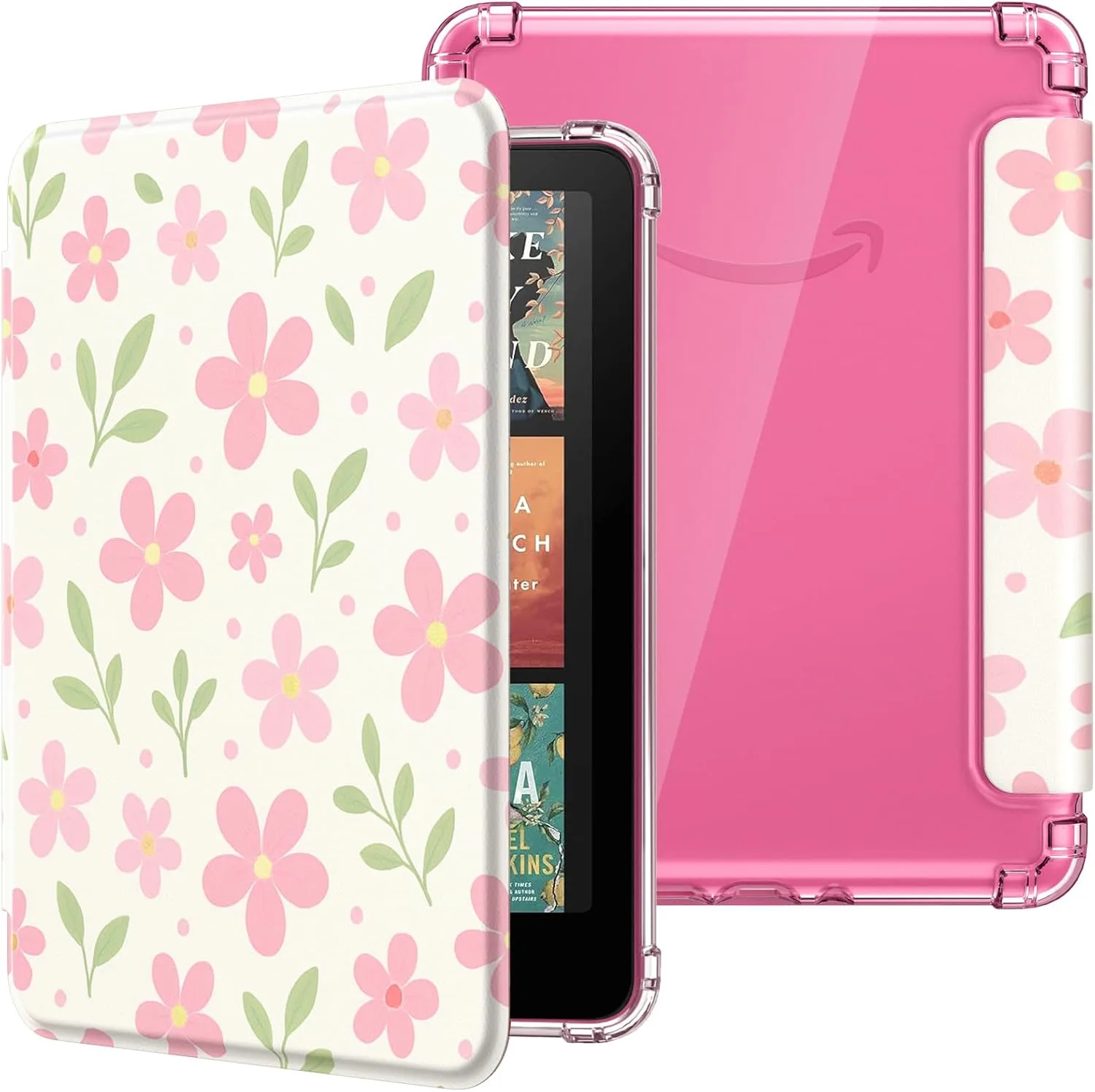 MoKo Case for Kindle Paperwhite 12th Gen & Colorsoft 2024, Flower & Leaves