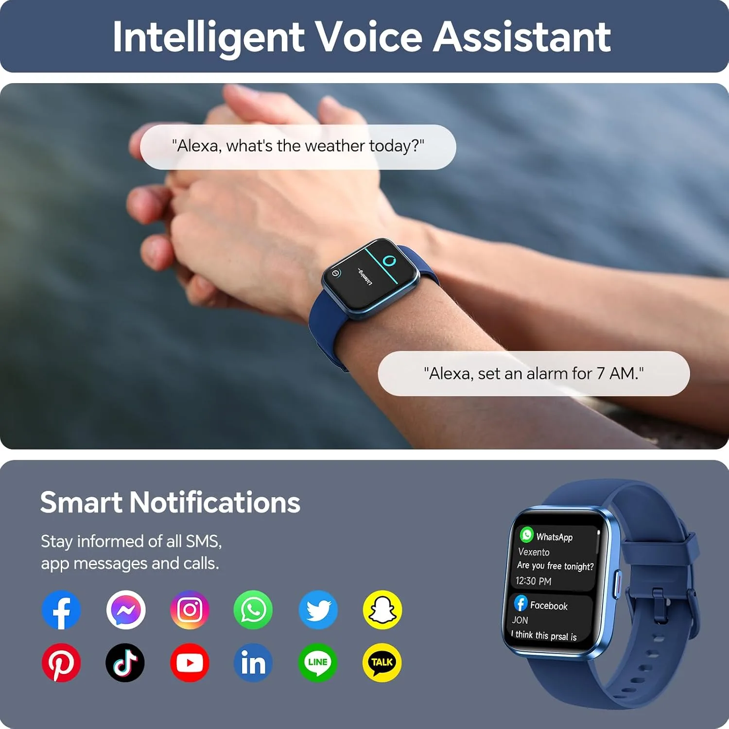 Smart Watch for Men, 1.85" HD Smart Watches Compatible iPhone/Samsung/Android (Answer/Make), Fitness Tracker Watch with Heart Rate/Sleep/SpO2 Monitor, Smartwatch 3ATM Waterproof 120+ Sport Modes Alexa