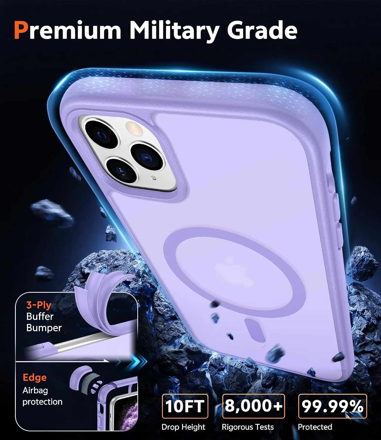 FNTCASE for iPhone 11 Pro-Max Case Matte Slim Compatible with Magsafe