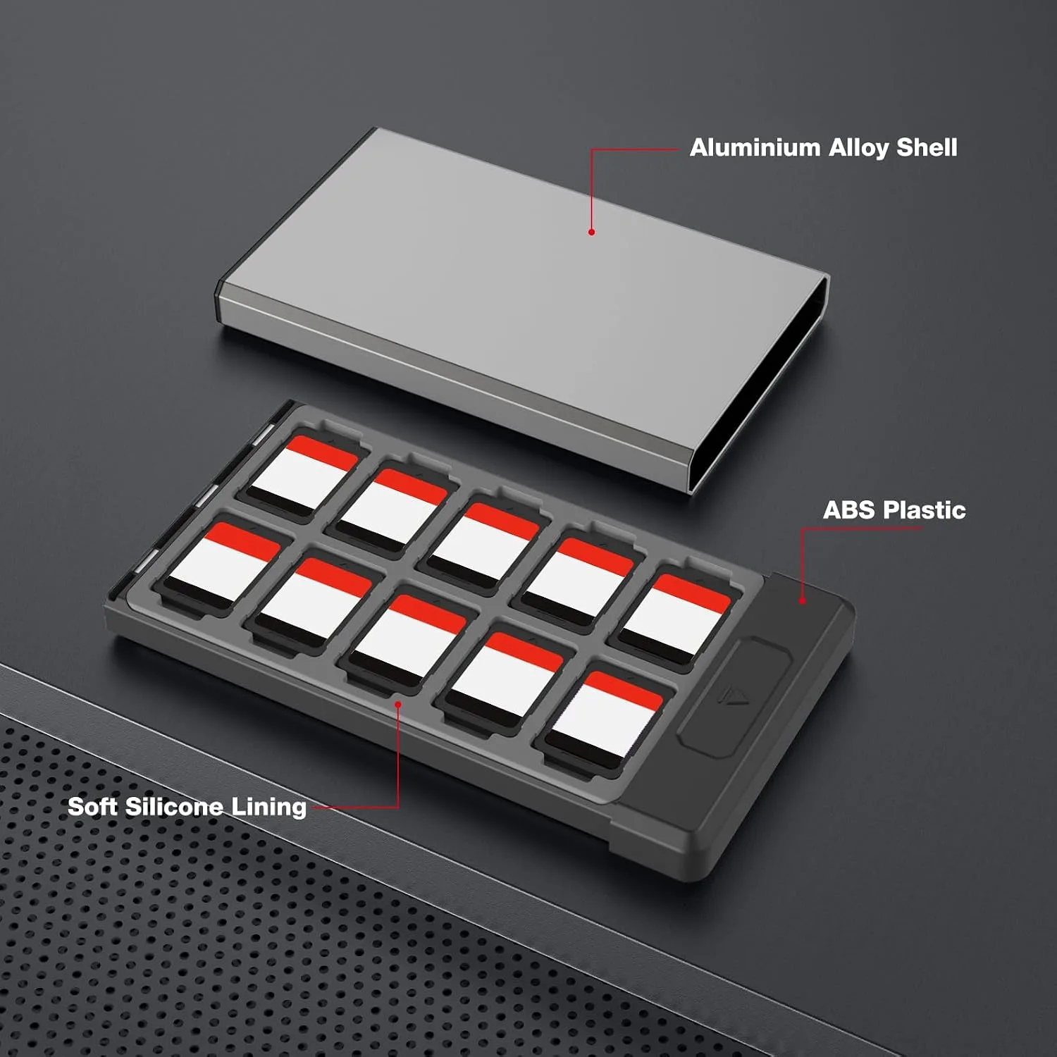 HEIYING Switch Game Case with 40 Precise Slots for Switch 2 / Micro SD Card