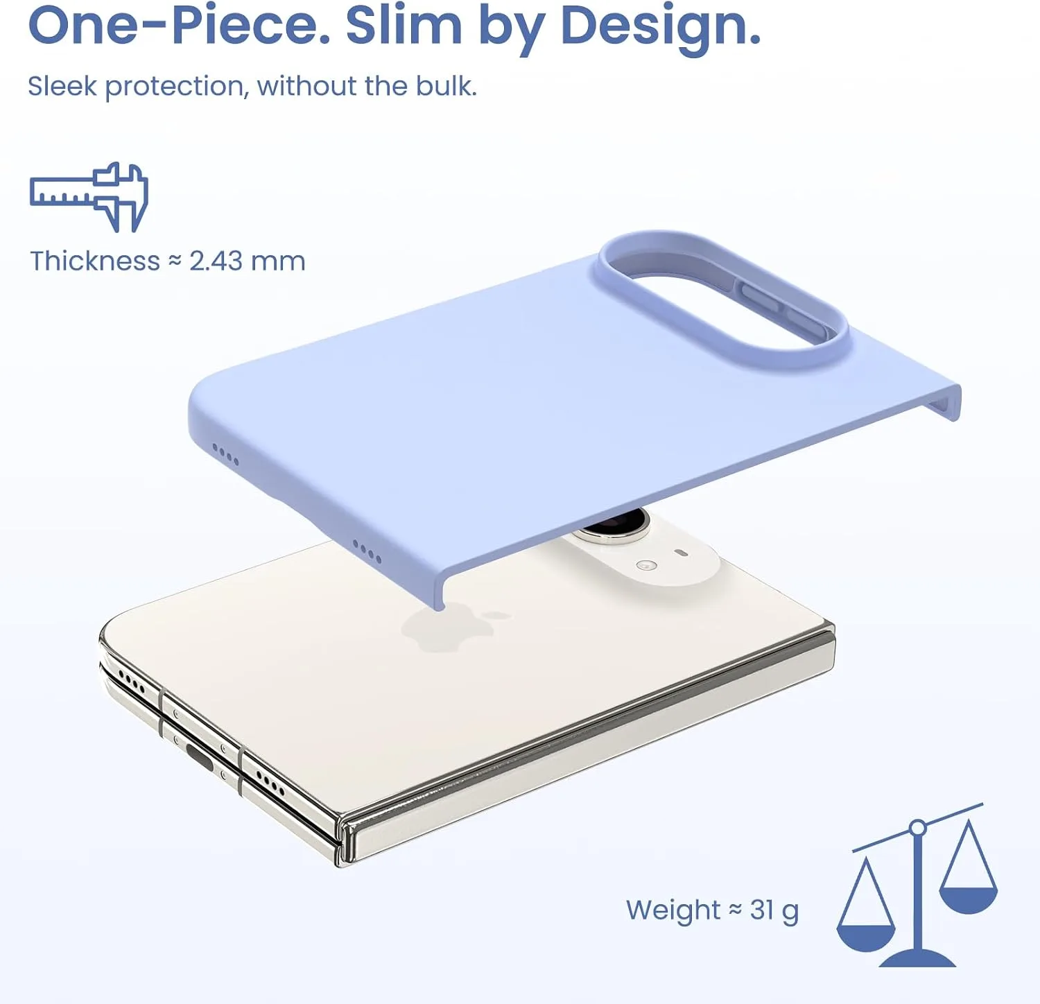 ORNARTO for iPhone Duo Case,Magnetic Slim Liquid Silicone,Baby Blue