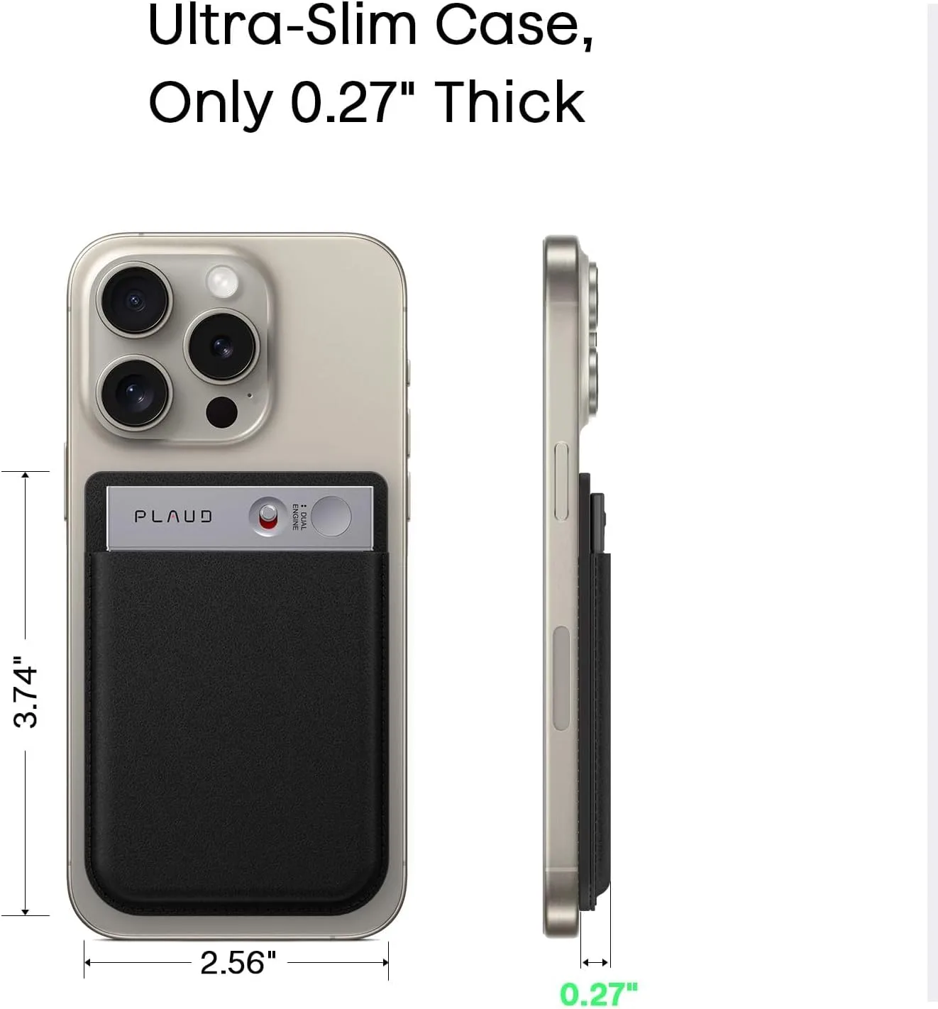 Replacement (Not for Note Pro) Magnetic Carrying Leather Case for Plaud Note AI Voice Recorder – Thin Phone Wallet Attachment, Compatible with All Phone (Original Equipment Included)