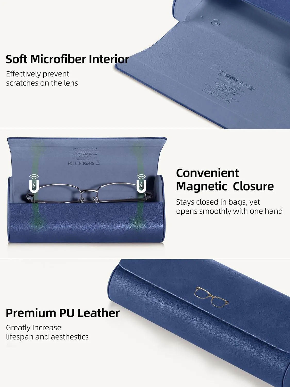 ExtreLife Smart Glasses Case, Works with Apple Find My, Rechargeable