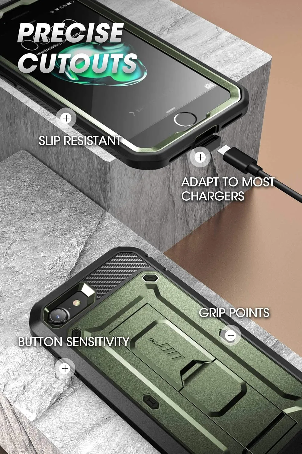 SUPCASE for iPhone SE 3rd / SE 2nd /7/8 Case with Screen Protector, Guldan