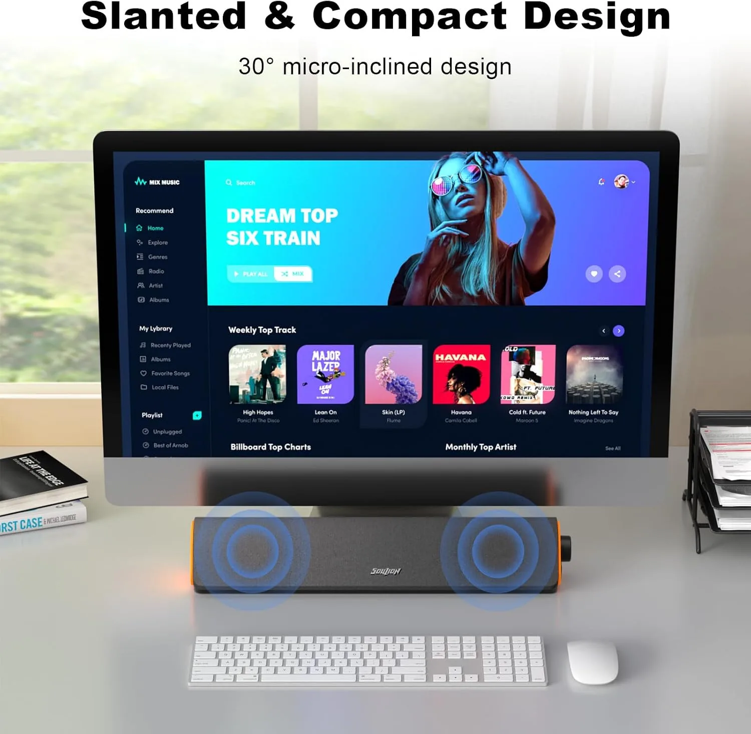 SOULION R50 Bluetooth Computer Speakers, USB Powered & 3.5 Aux