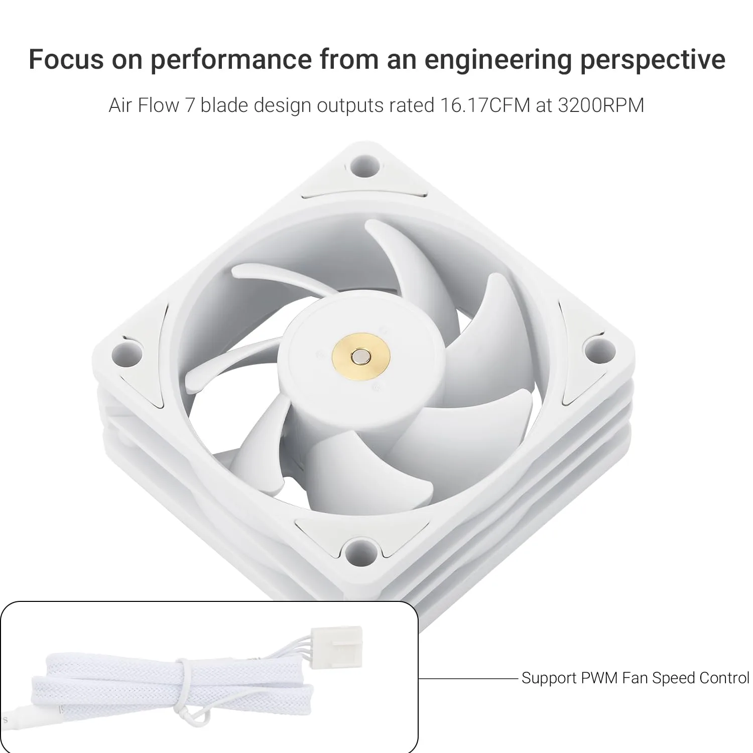 Thermalright TL-B6W 60mm CPU Cooler Fan, Silent Computer Case Cooler,6025 CPU Fan, 3200RPM Speed, DC 12V CPU Mute Cooling, Low Noise 20.17dba(White)