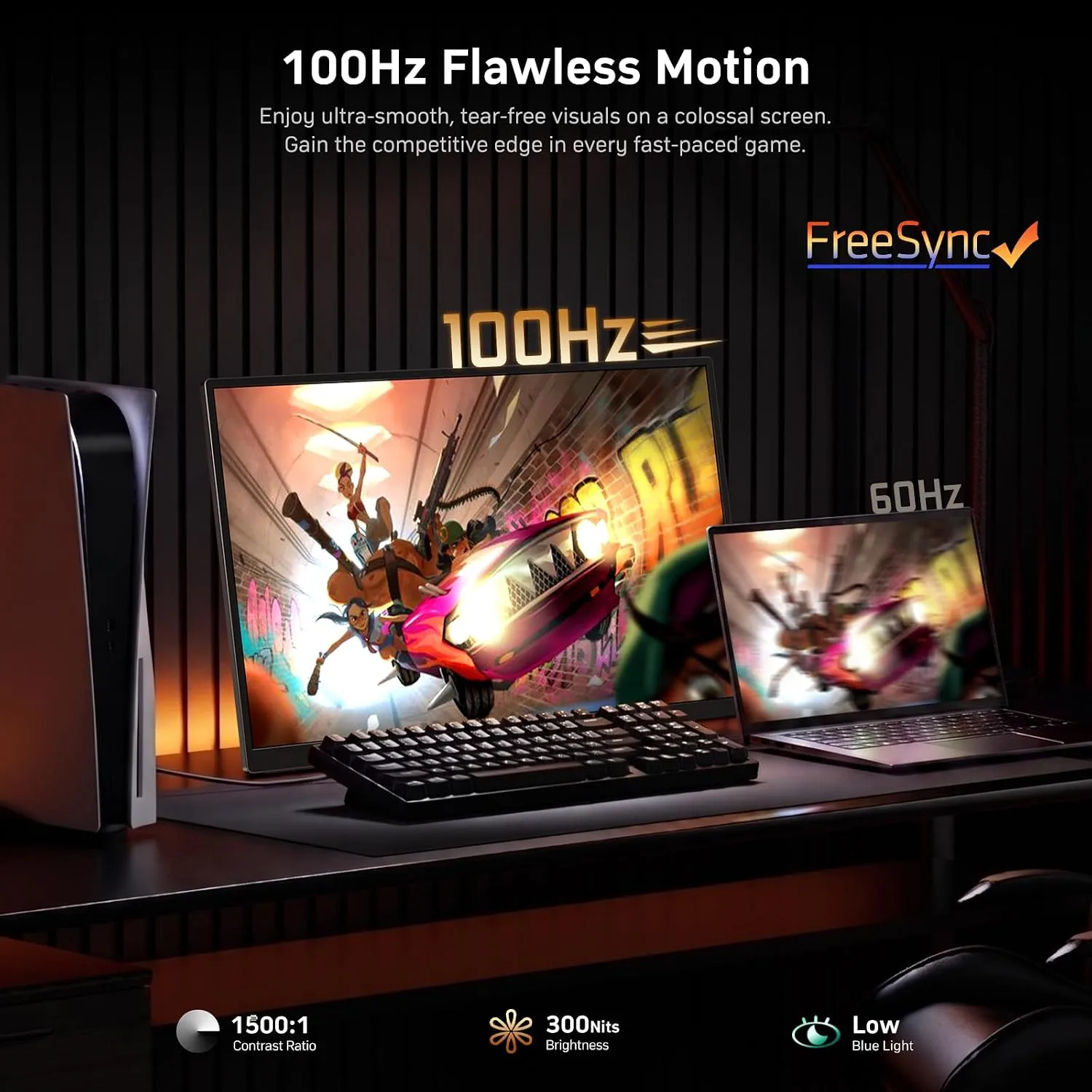 MNN 23.8" 100Hz FHD IPS USB-C HDMI Portable Gaming Monitor