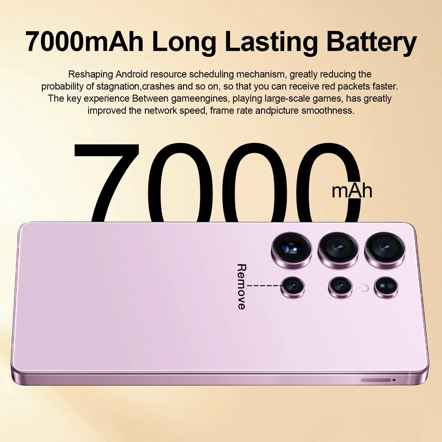 OEJBK I25 Ultra: Powerhouse 16GB/512GB, 2-Day 7000mAh Battery, Huge 6.99" Android 14 Phone w/Built-in Stylus - Your All-in-One Device The Superior Choice (Pink)