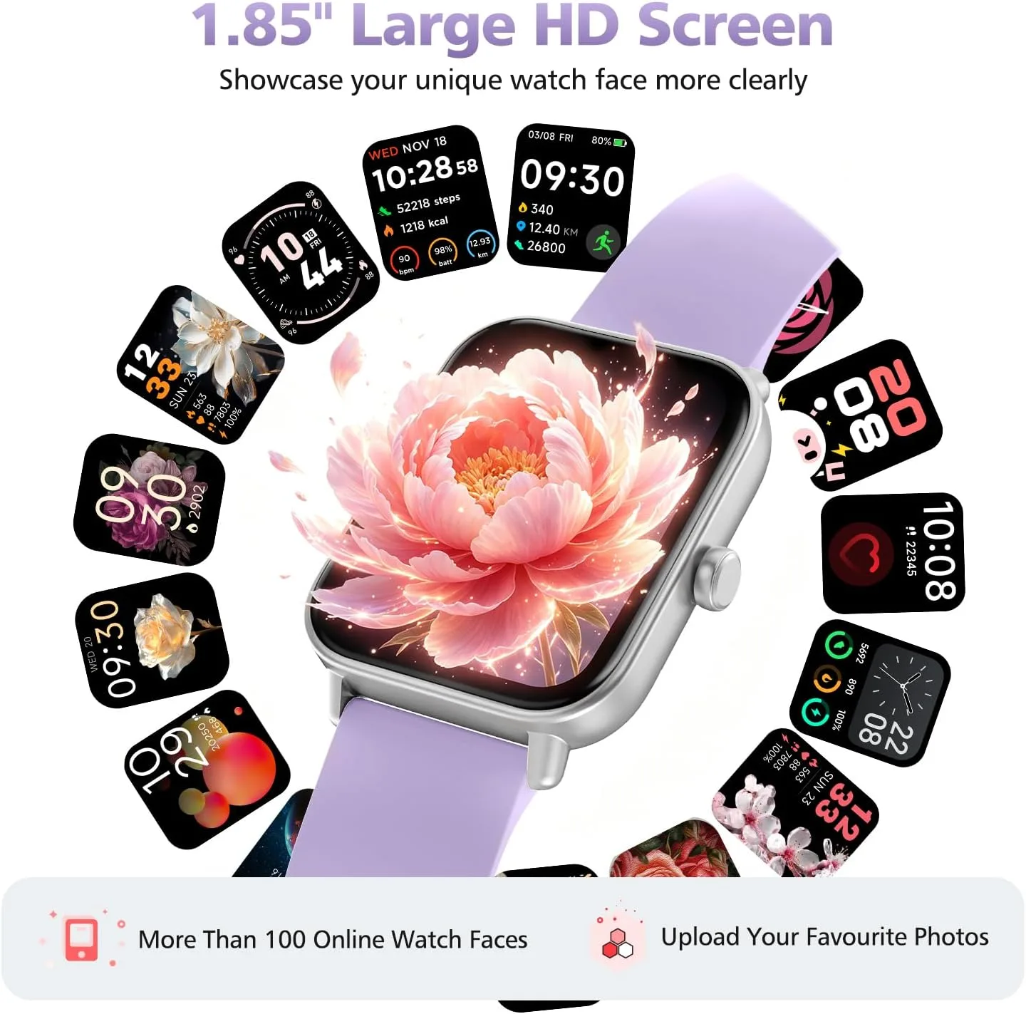 Smart Watch for Android Phones & iPhones, Fitness Watches for Women Men