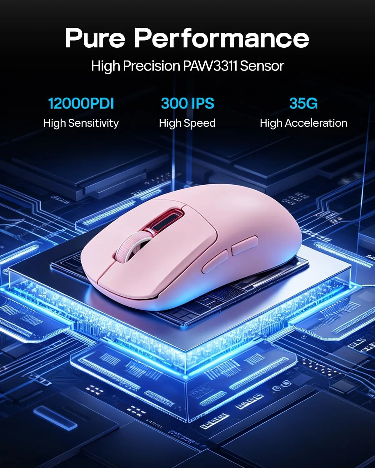 EPOMAKER NEX Lite Wireless Gaming Mouse w/Screens & RGB Charging Dock